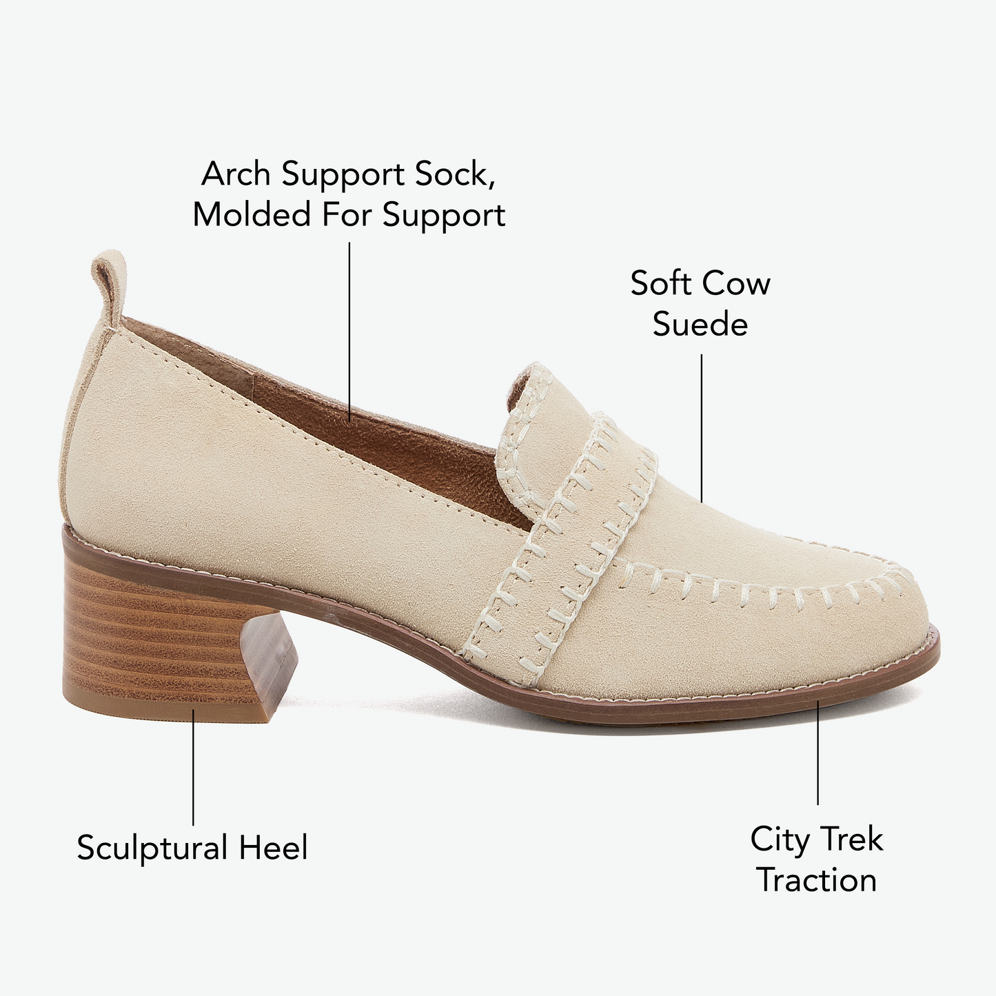 Halo Dune Block Heel Loafer