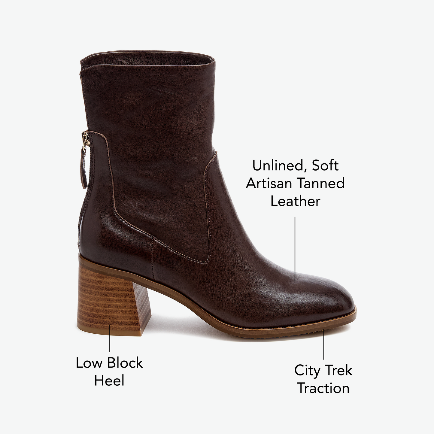 Island Cacao Leather Booties