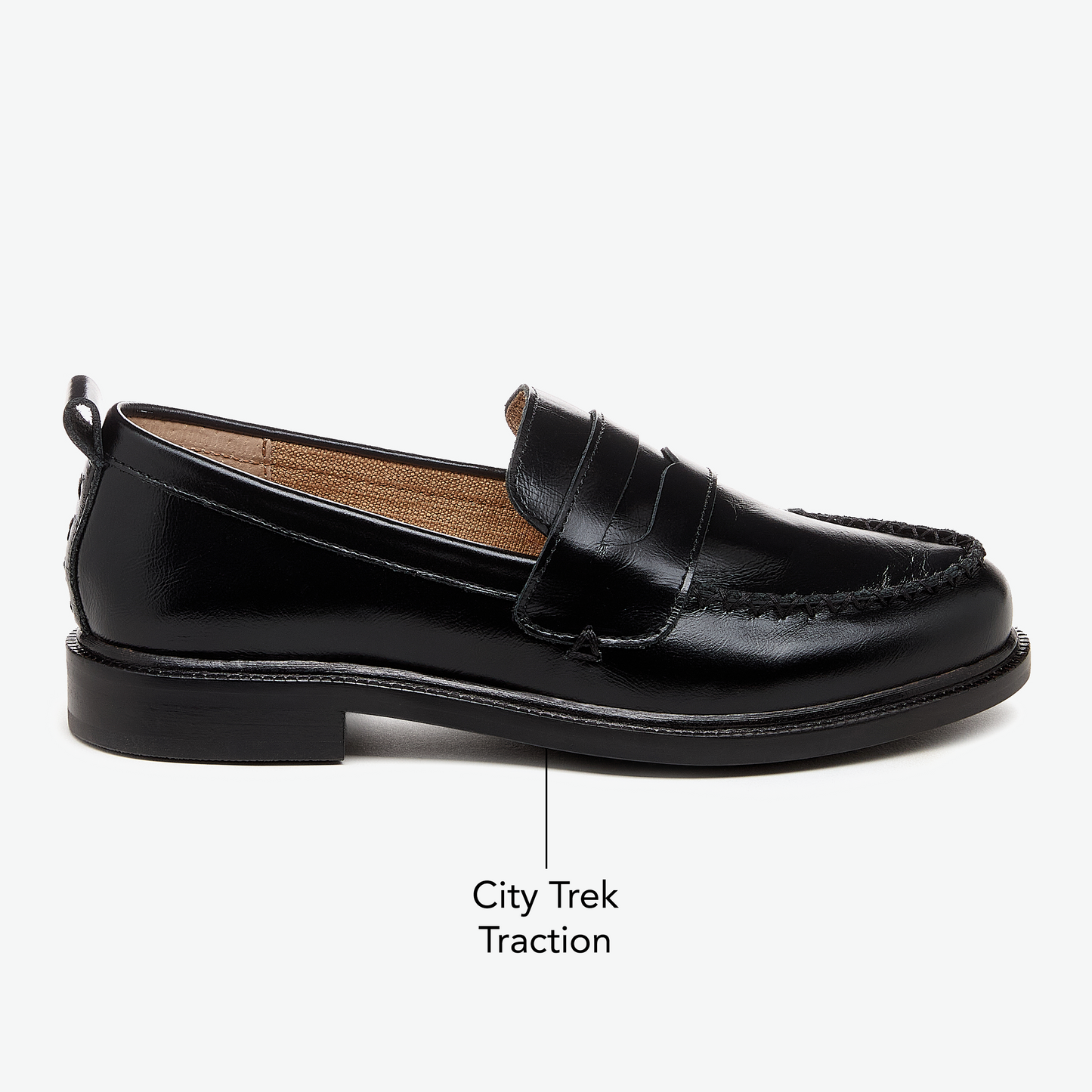 Lens Black Crinkle Leather Loafers