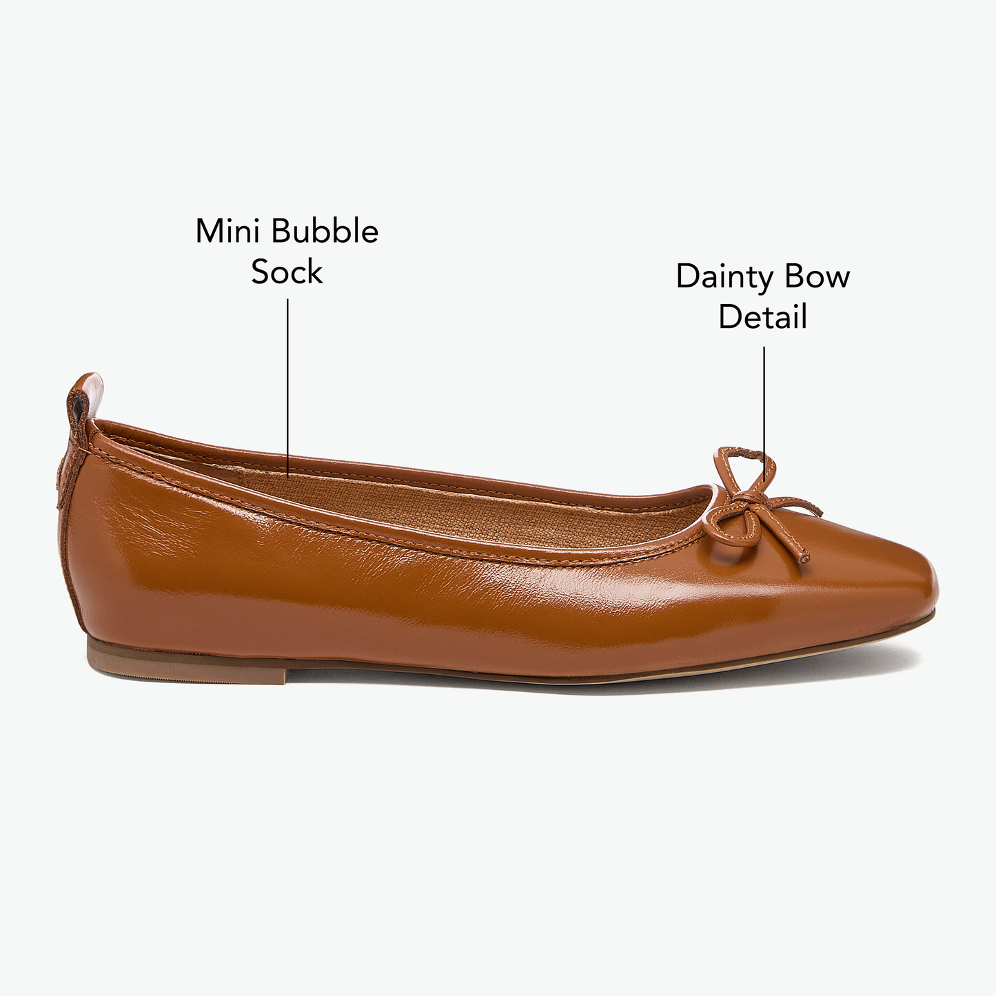 Frankie Cognac Ballet Flats