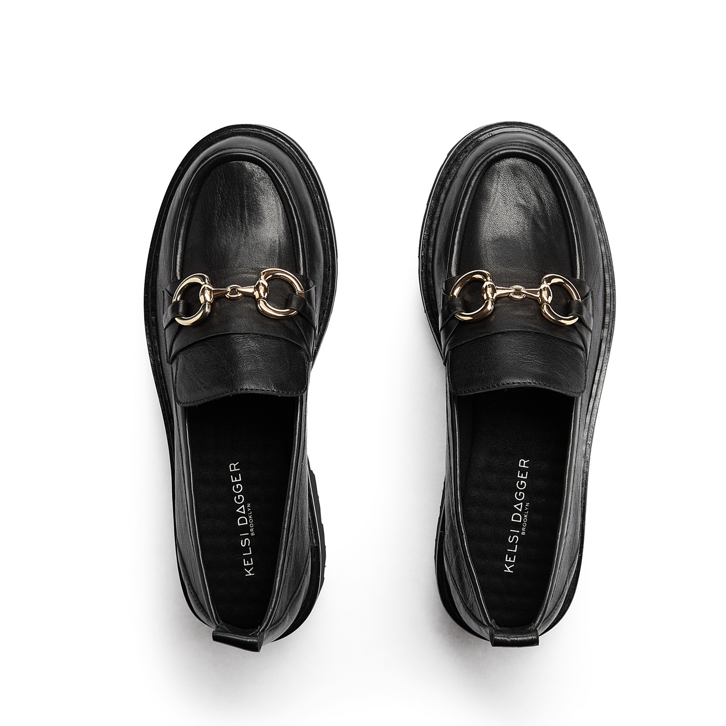 Kelsi Dagger Women's Jemmie Black Leather Lug Sole Loafer