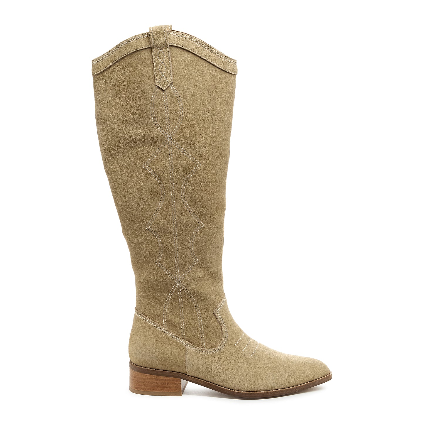Kelsi Dagger Women's Benson Oatmeal Suede Tall Boot - Western Stitch Knee High Boot
