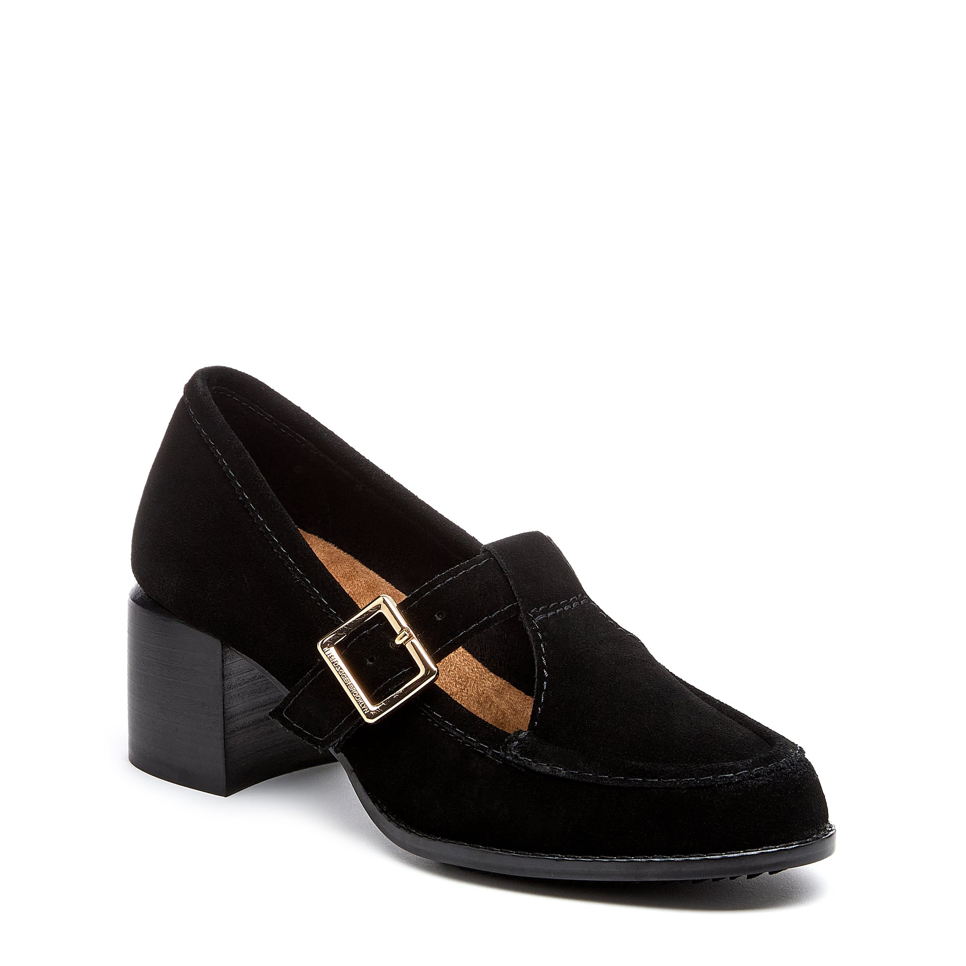 Kelsi Dagger Women's Caleb Black Suede Block Heel Loafers