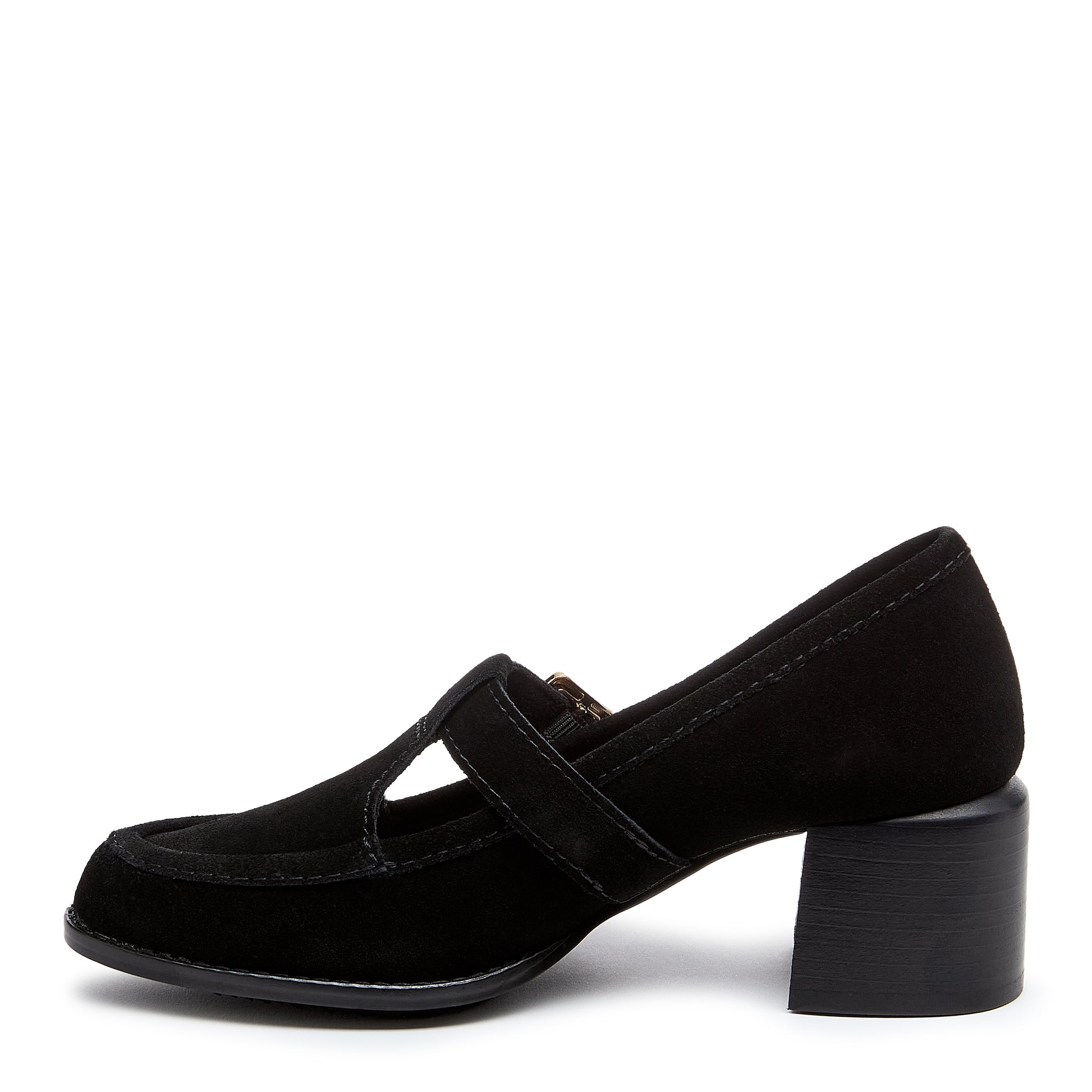 Kelsi Dagger Women's Caleb Black Suede Block Heel Loafers