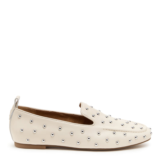 Kelsi Dagger Brooklyn Finley Cream Stud Loafers