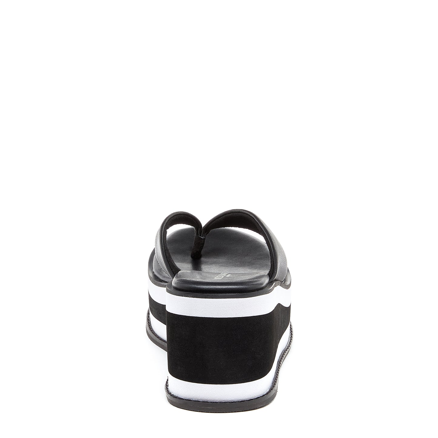 Women's Gigi Black Leather Platform Thong Sandals