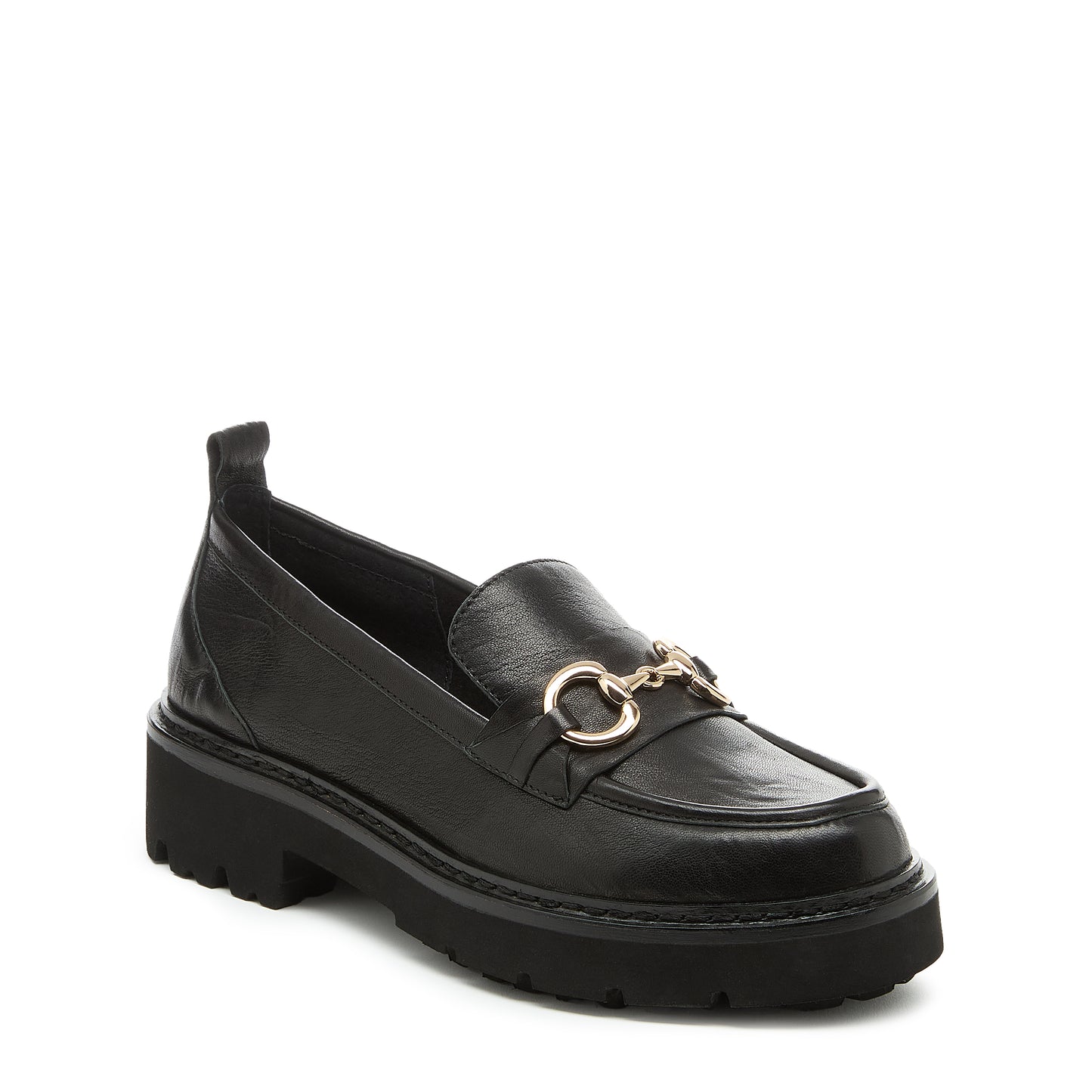 Kelsi Dagger Women's Jemmie Black Leather Lug Sole Loafer
