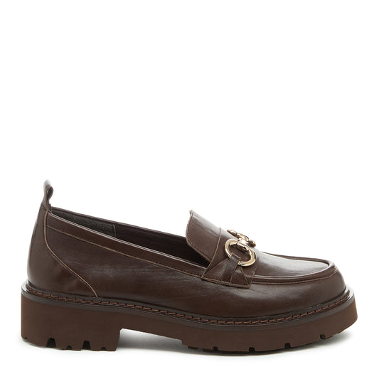 Kelsi Dagger Women's Jemmie Cacao Leather Lug Sole Loafer