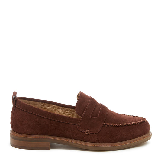 Lens Cinnamon Suede Loafers – Women’s Everyday Slip-On Flat