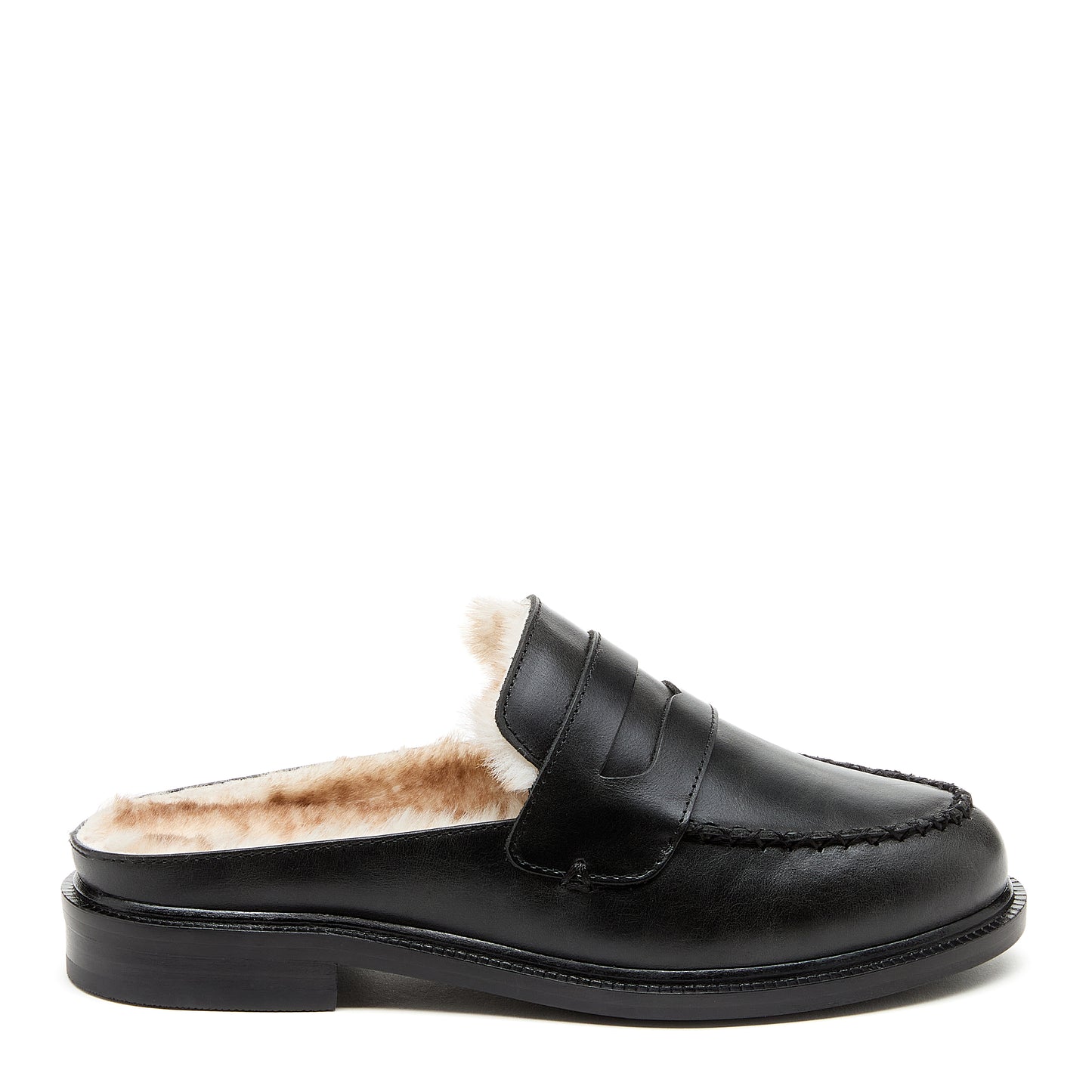 Kelsi Dagger Brooklyn Women's Lock Black Shearling Mules