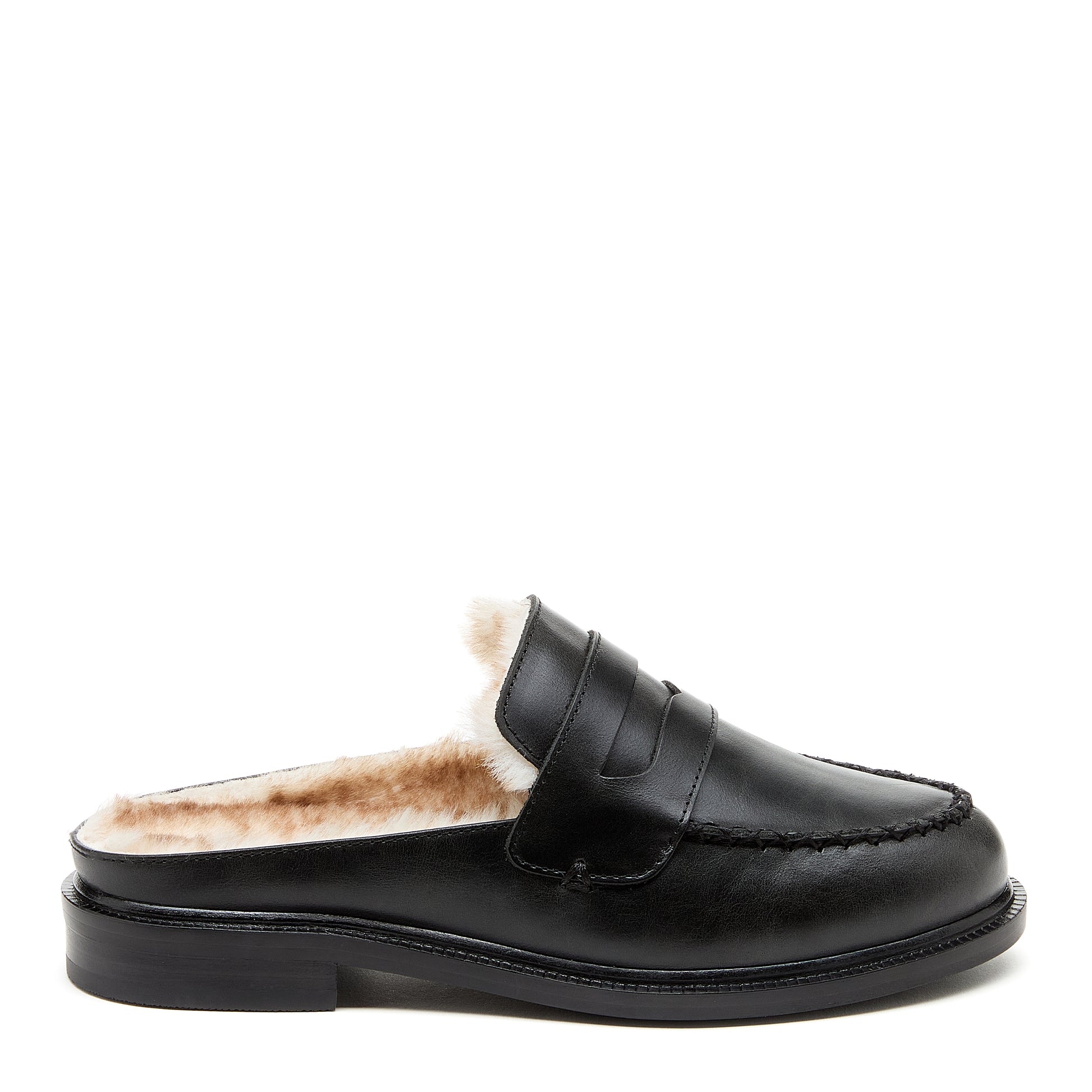 Kelsi Dagger Brooklyn Women's Lock Black Shearling Mules