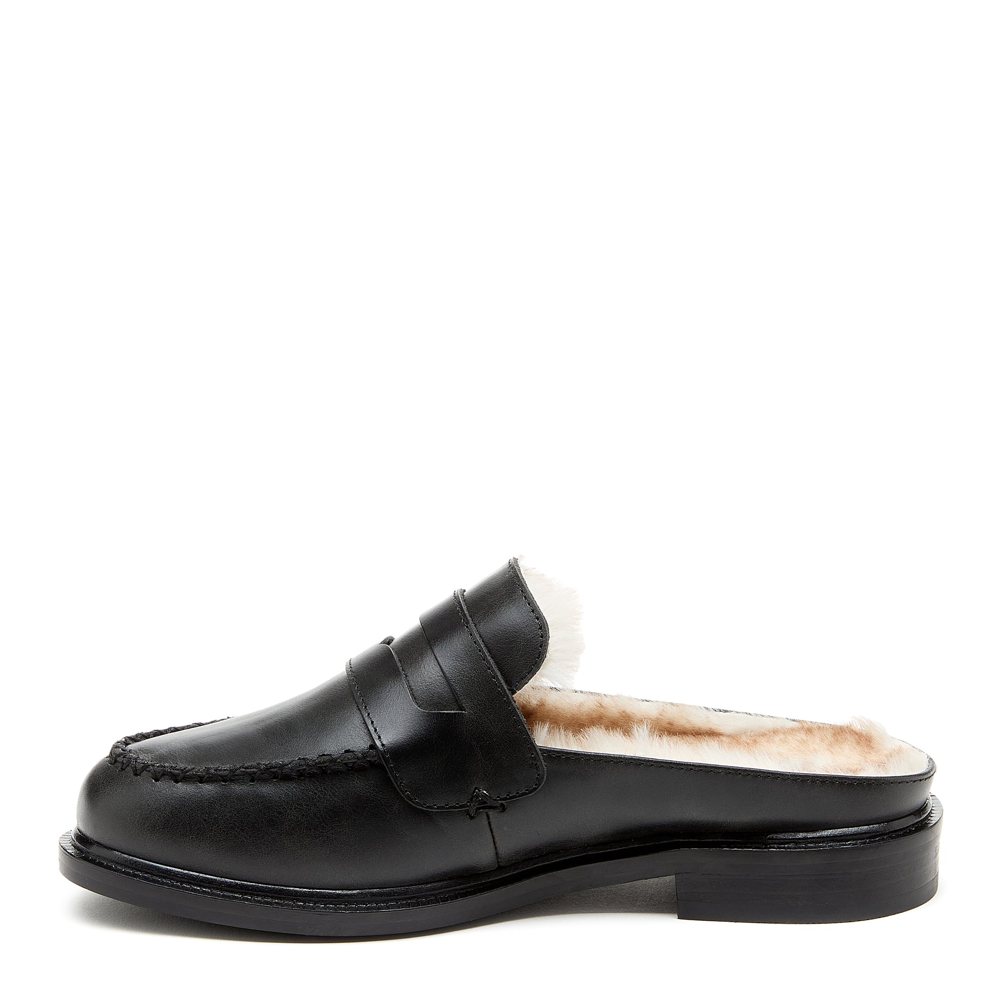 Kelsi Dagger Brooklyn Women's Lock Black Shearling Mules