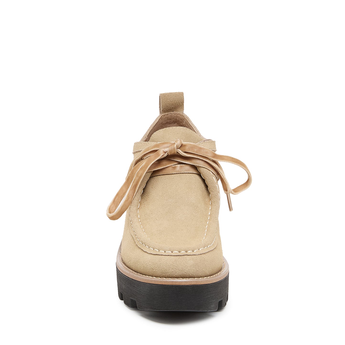 Kelsi Dagger Women's Olga Oatmeal Lug Loafers – Cow Suede Platform Heel