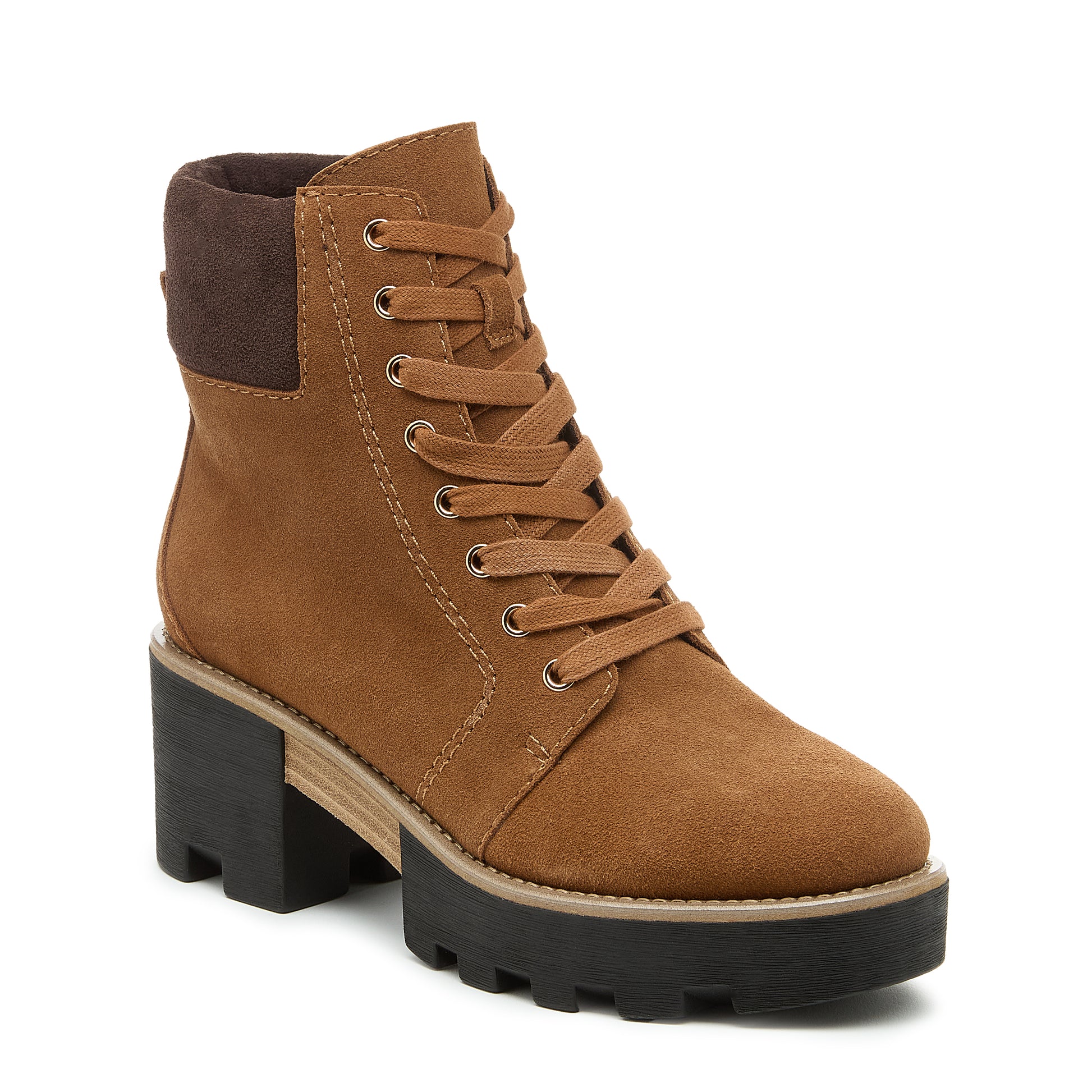 Otto Honey Lug Ankle Boot – Women’s Suede Lace-Up Boot