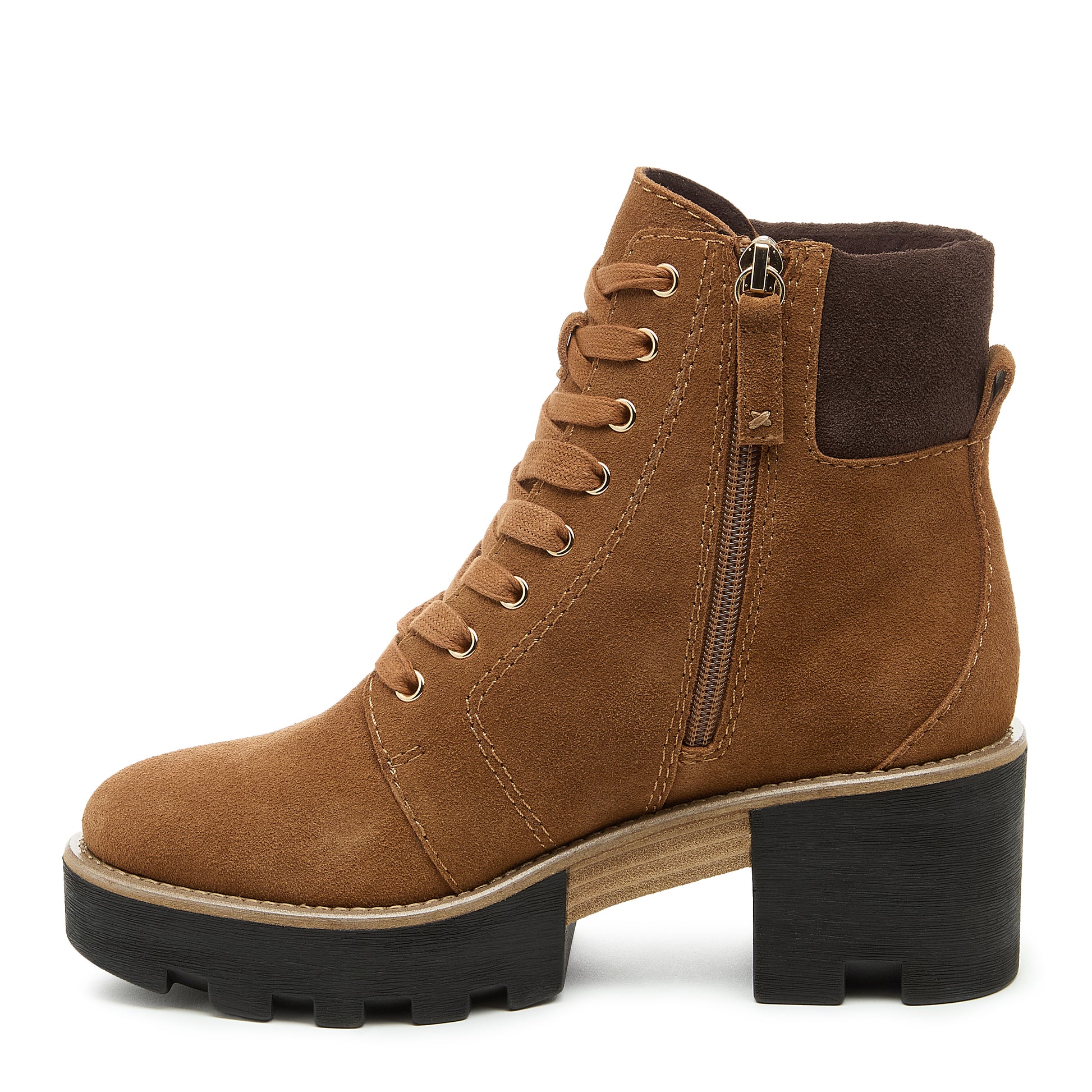 Otto Honey Lug Ankle Boot – Women’s Suede Lace-Up Boot