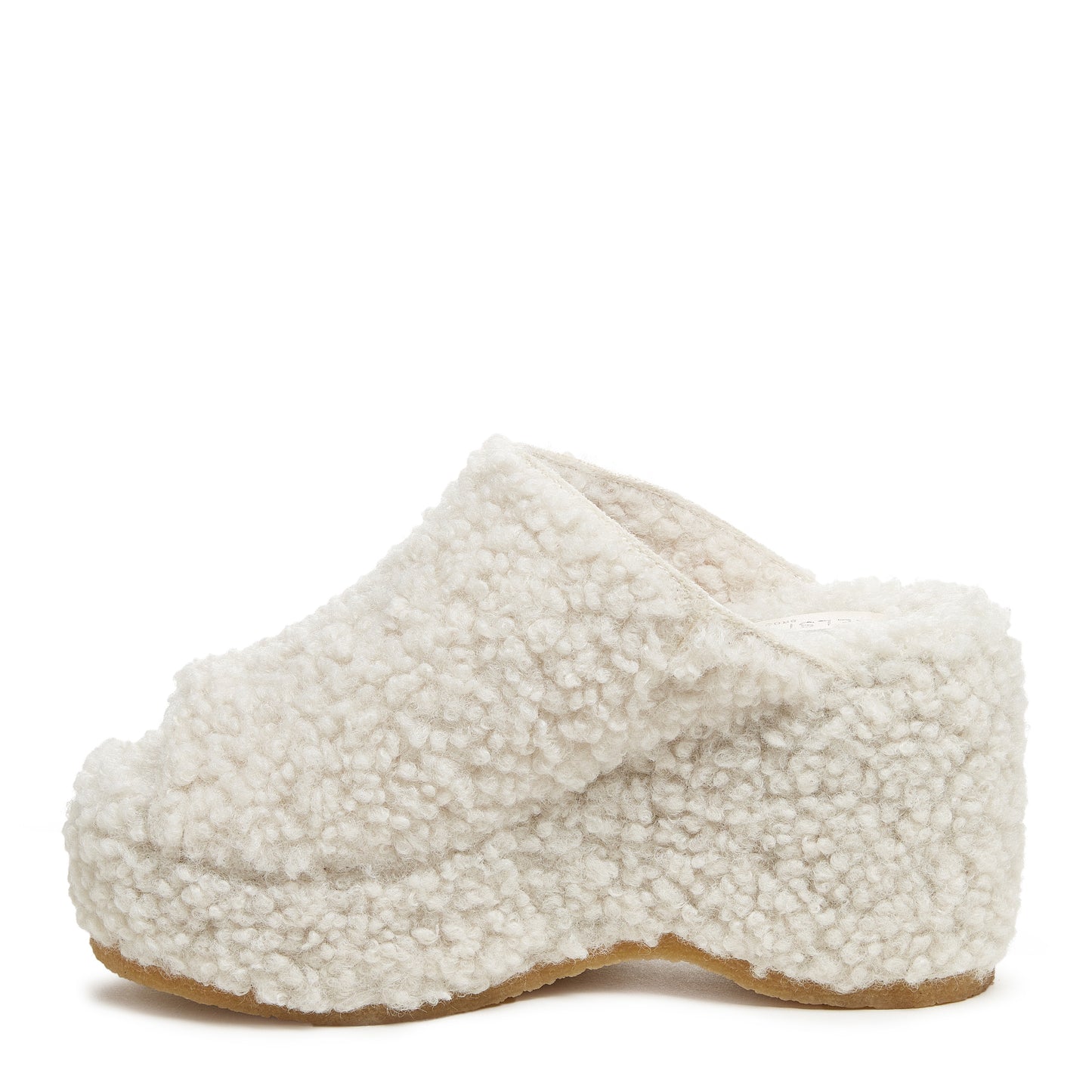 Rowan Natural Faux Shearling Platform Sandals