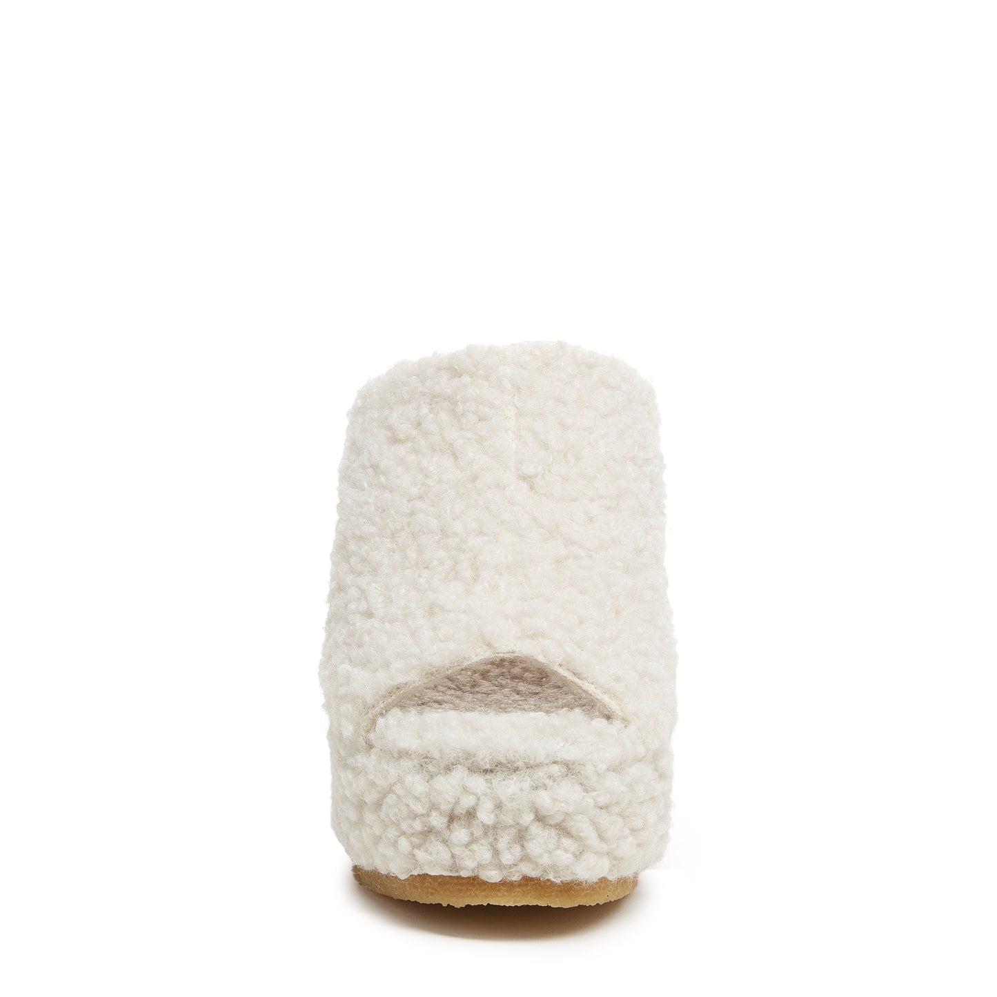 Rowan Natural Faux Shearling Platform Sandals