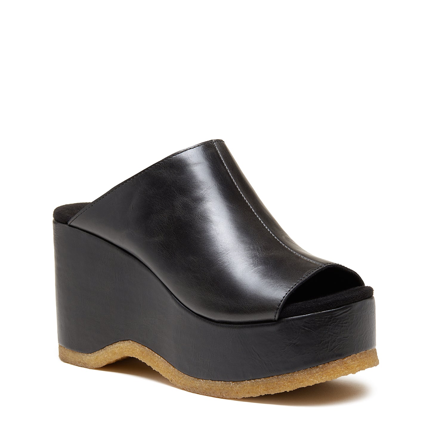 Rowan Black Leather Platform Sandals