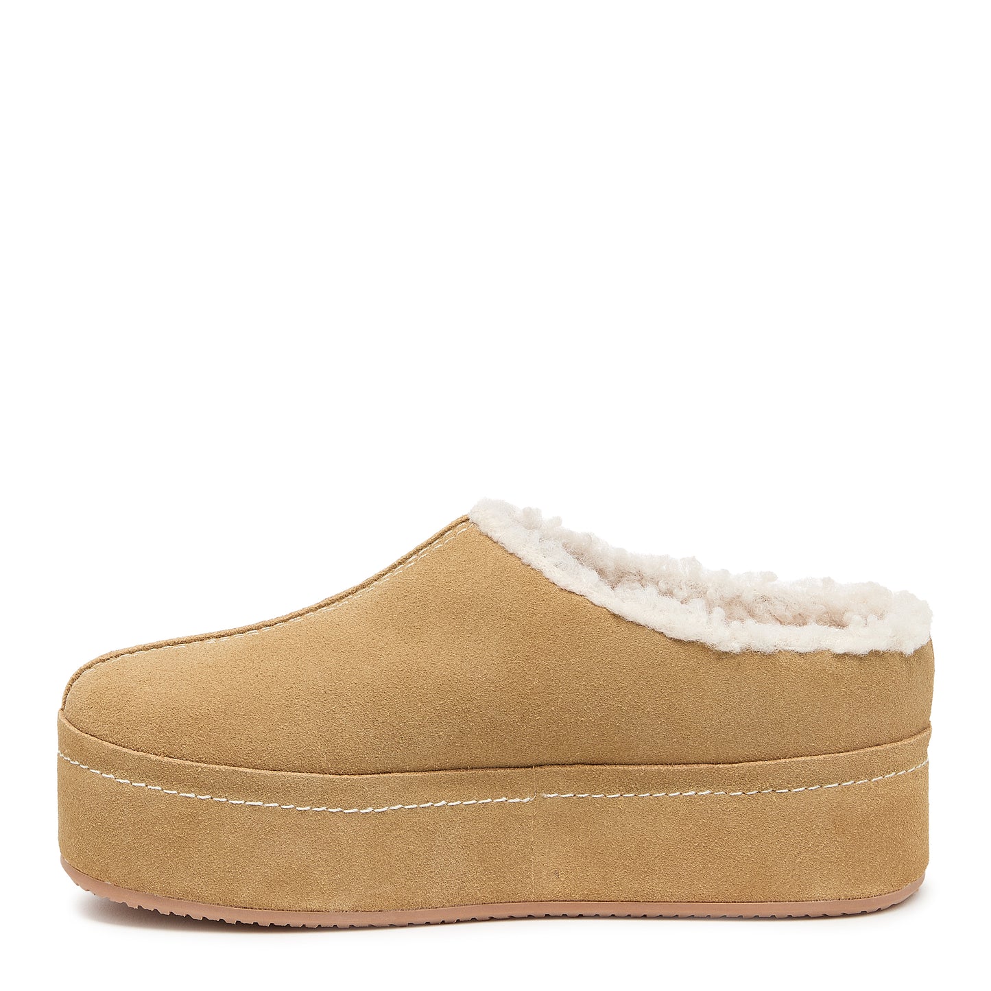 Kelsi Dagger Women's Torrence Bison Platform Clog – Cow Suede Shearling-Lined Mule