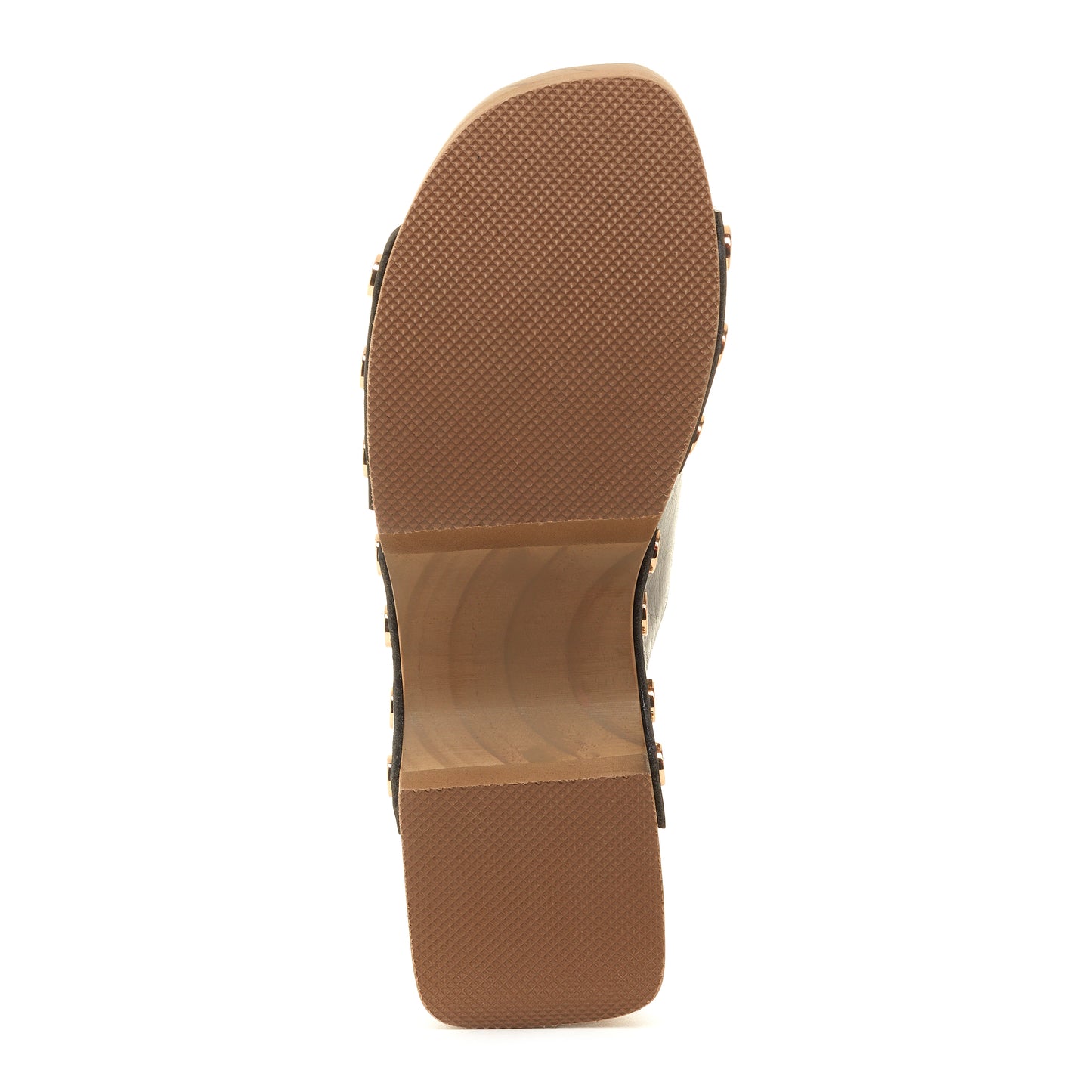 june black clog sandals, close up of upper texture, Kelsi Dagger Brooklyn