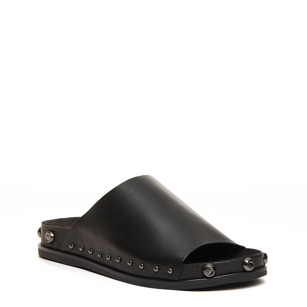 Squish Black Stud Slide Sandals