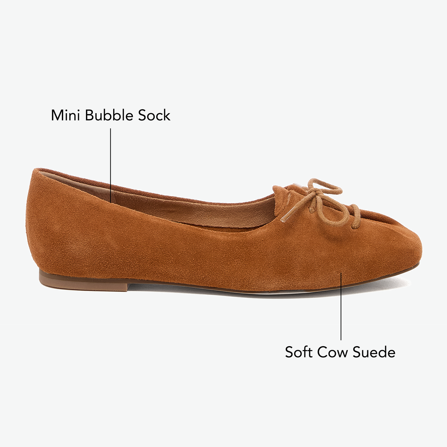 Freddie Cognac Ballet Flats