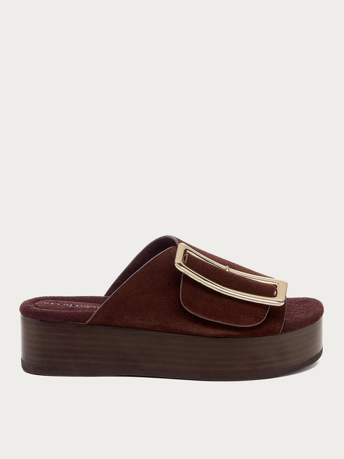 Kelsi Dagger Brooklyn Dover warm brown platform sandal, front angle