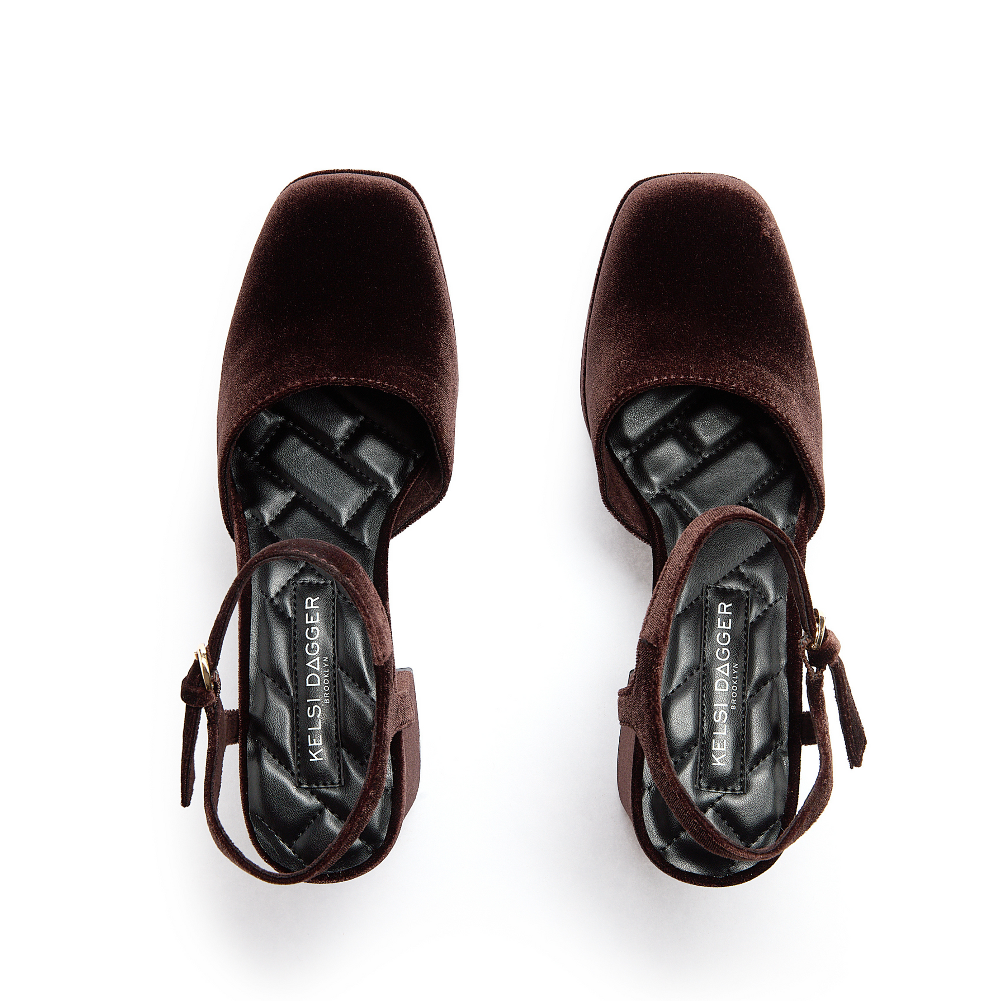 Edna Mahogany Velvet Women's Mary Jane Platform Heels - Kelsi Dagger
