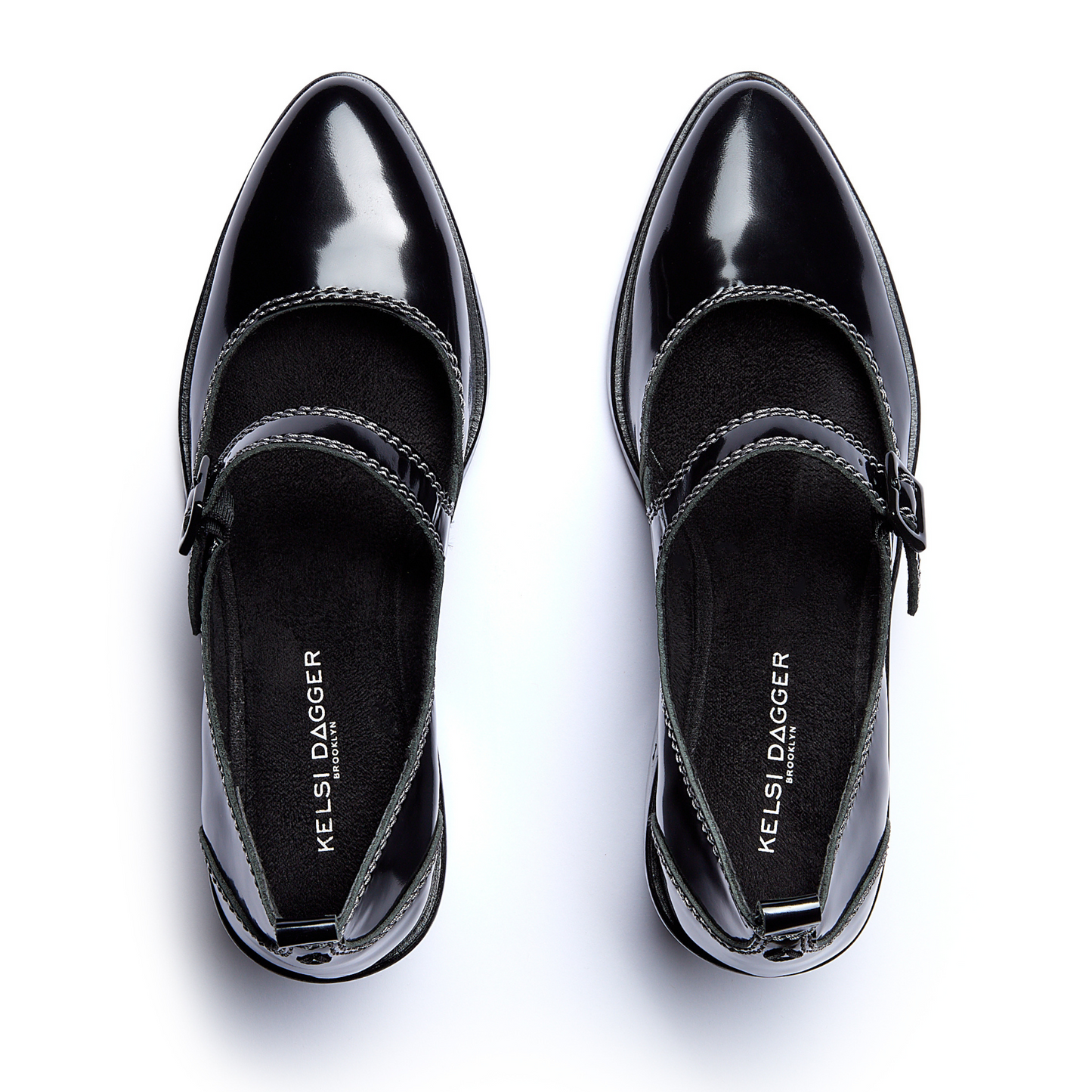 elm black leather mary janes styled on model, women's everyday mary janes, Kelsi Dagger Brooklyn
