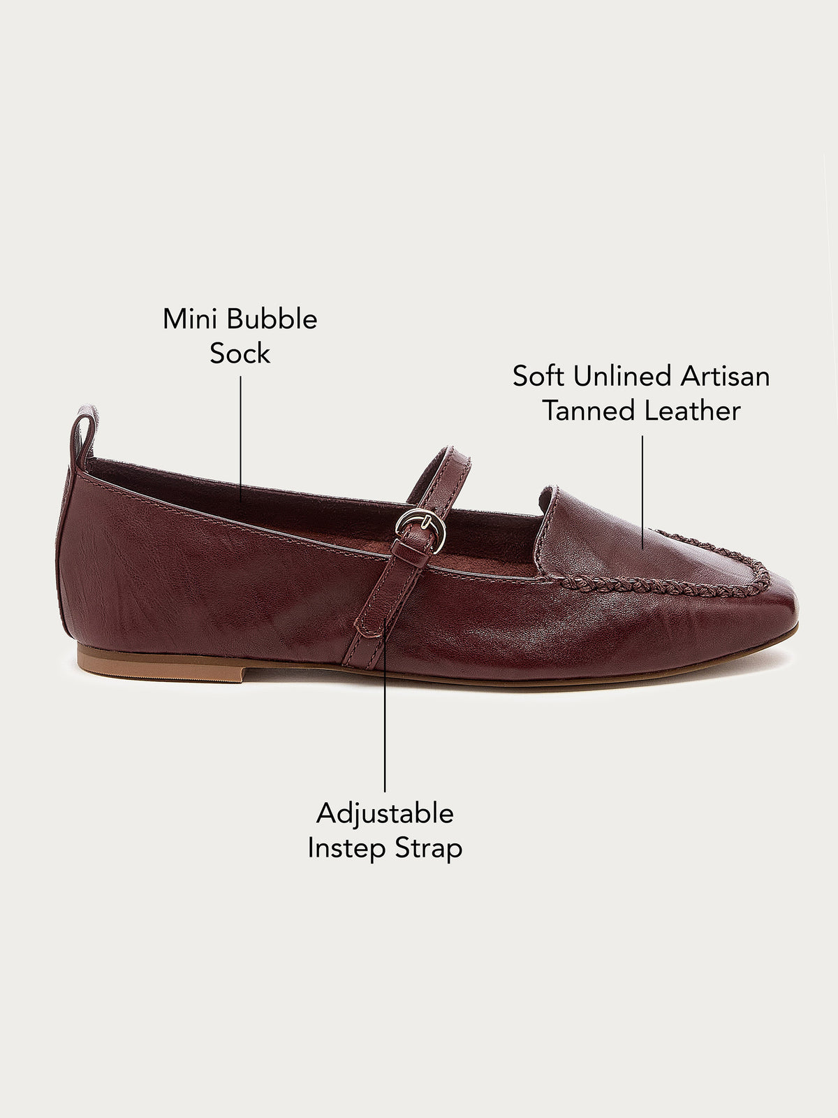 Ferry Warm Brown Mary Jane Flats