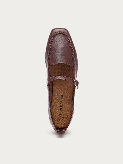 Ferry Warm Brown Mary Jane Flats