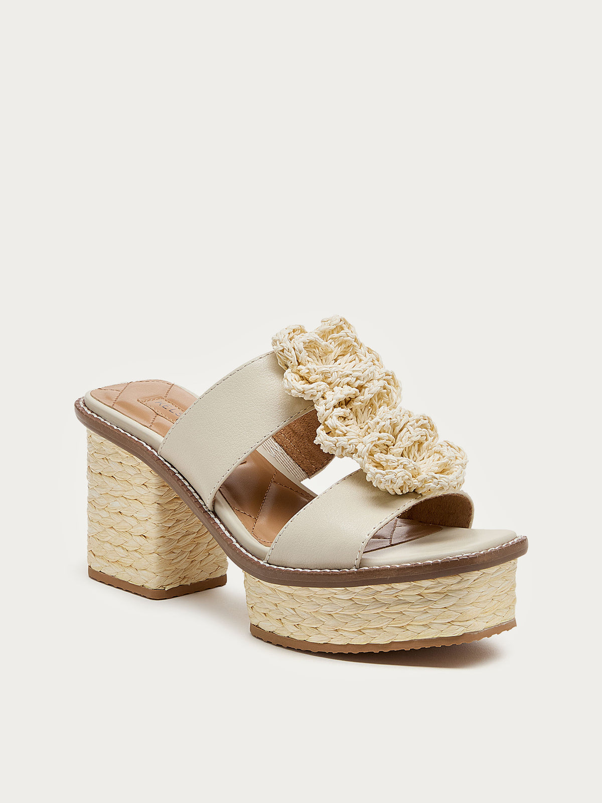Grandy Raffia Flower Platform Sandals