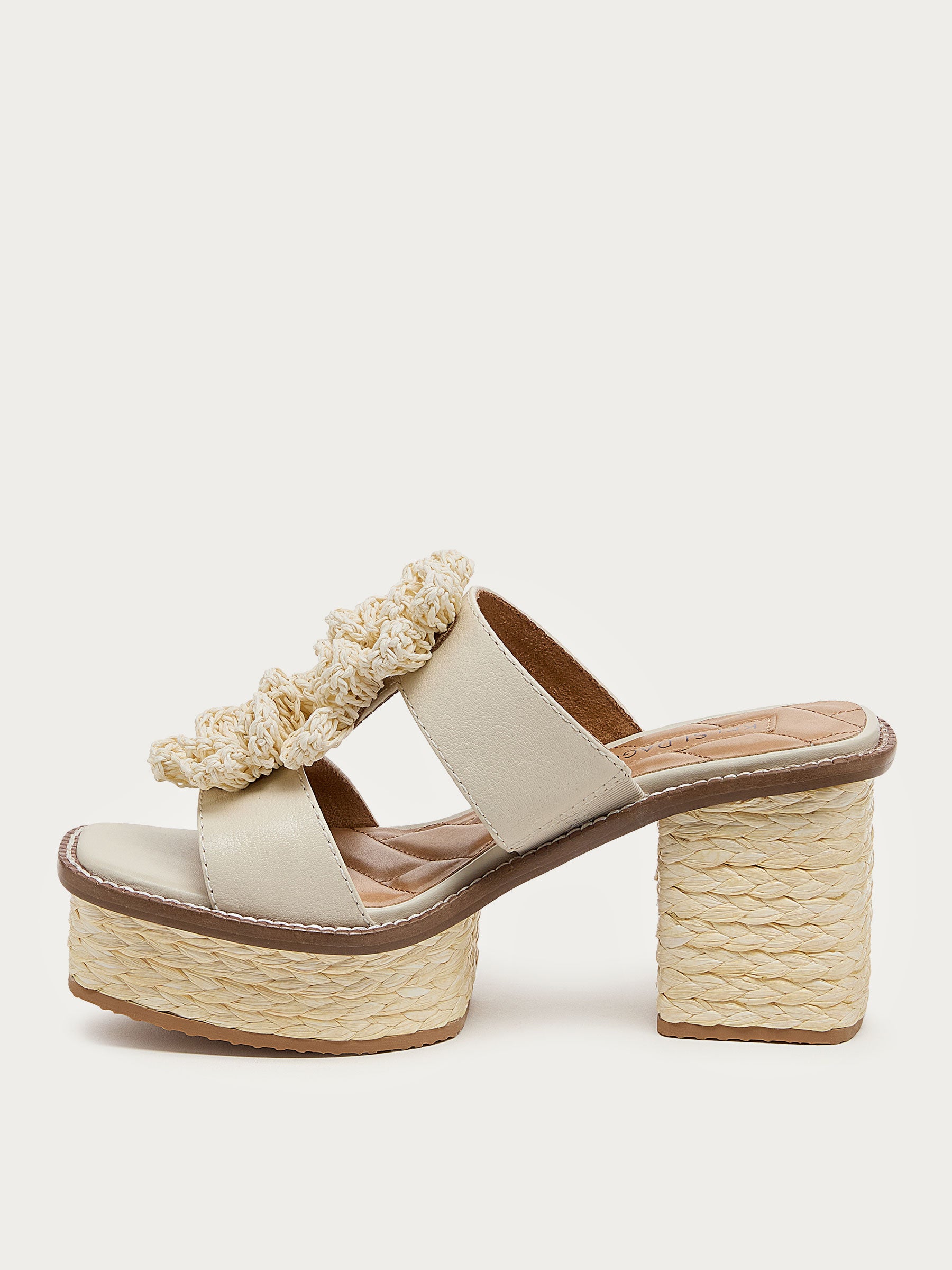 Grandy Raffia Flower Platform Sandals
