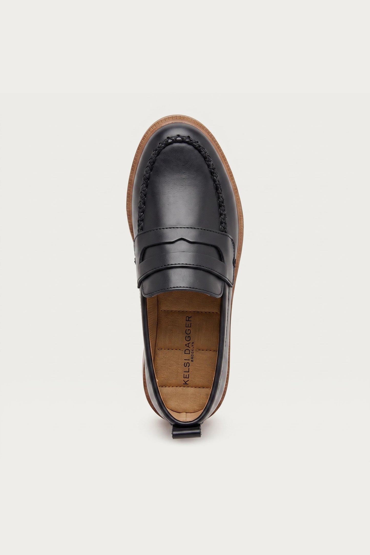Lens Black Glossy Leather Loafers