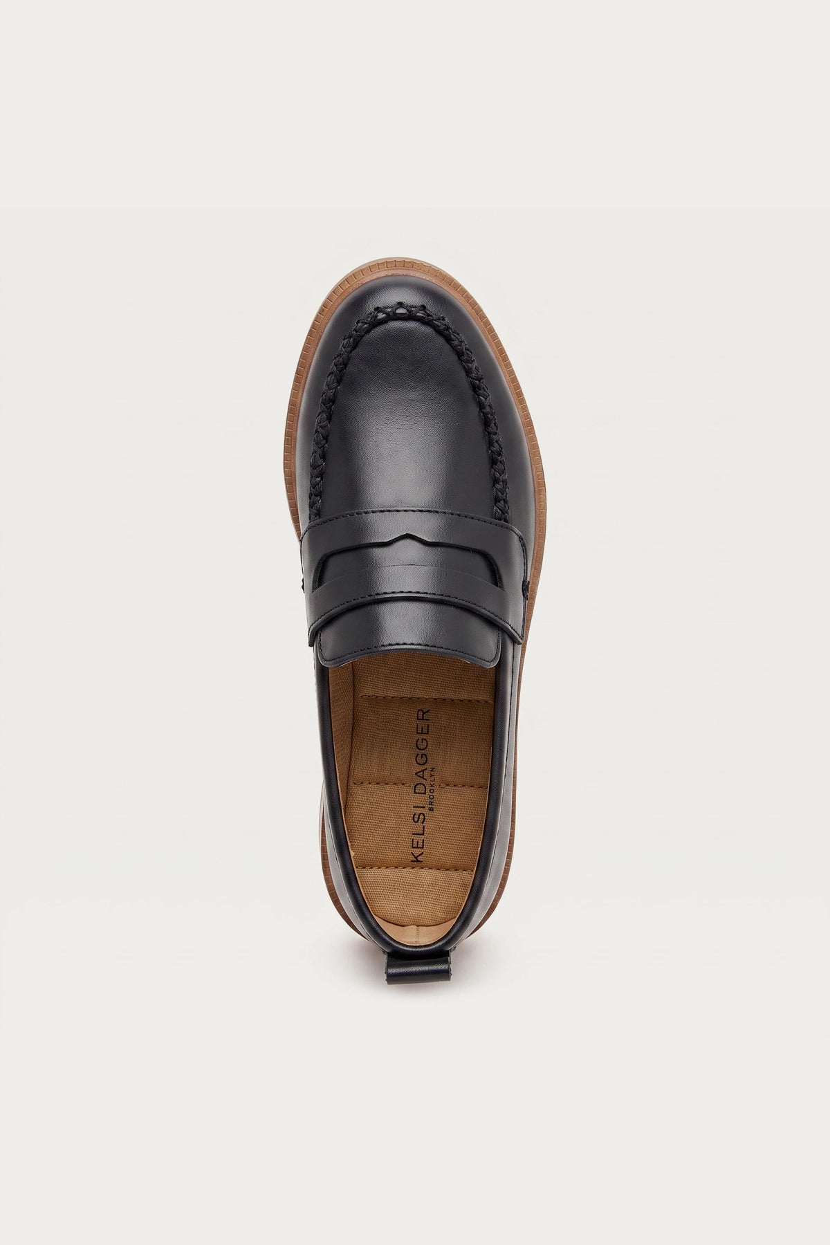 Lens Black Glossy Leather Loafers