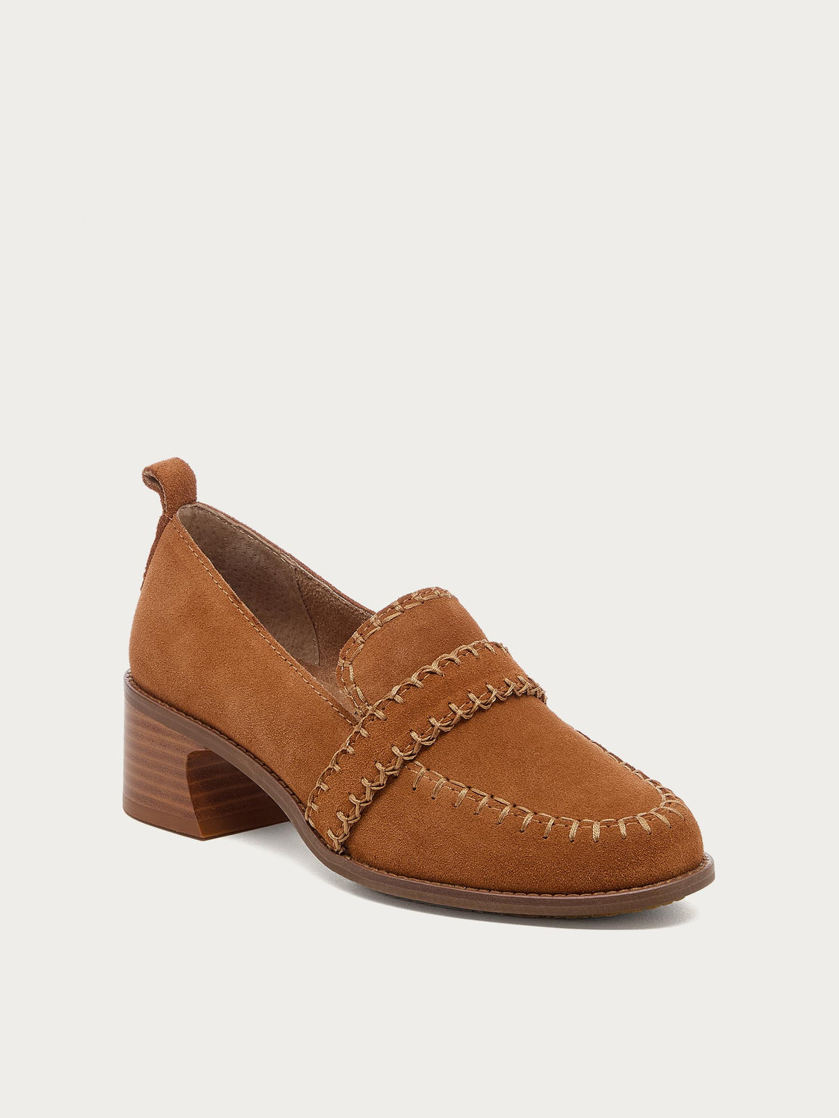 Halo Cognac Block Heel Loafer