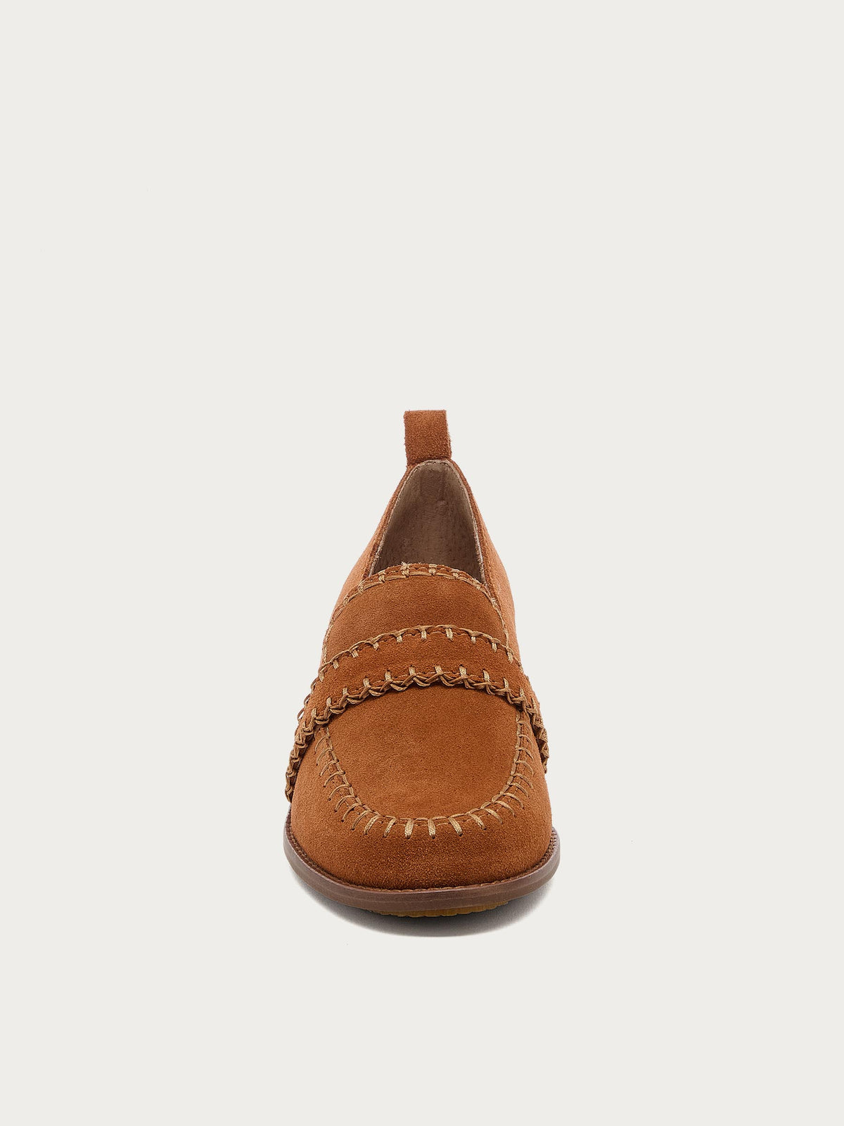 Halo Cognac Block Heel Loafer