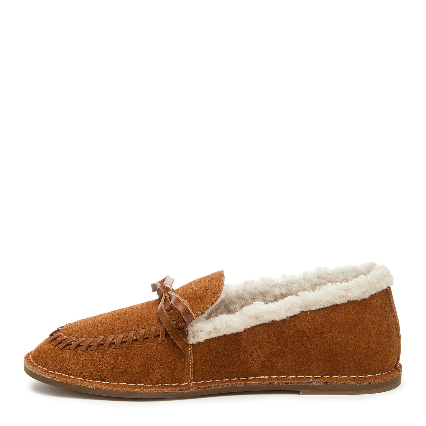 Huggy Cognac Faux Shearling Loafer – Women’s Cozy Suede Slip-On