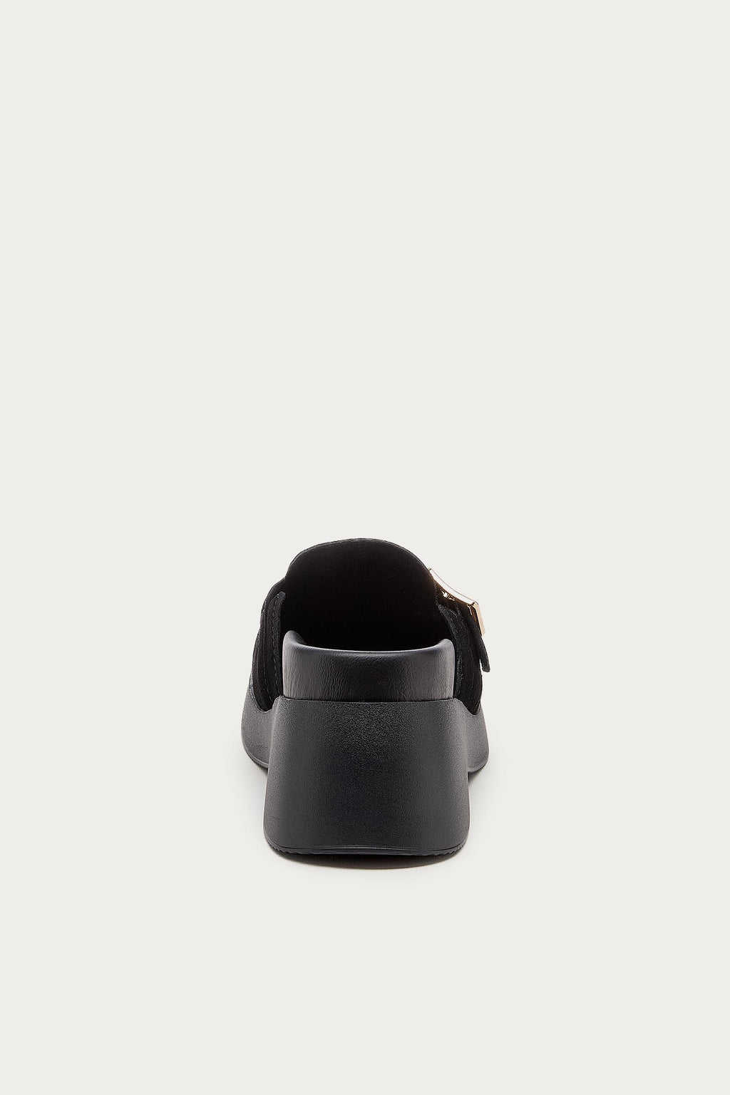 Imogin Black Buckle Platform Clog