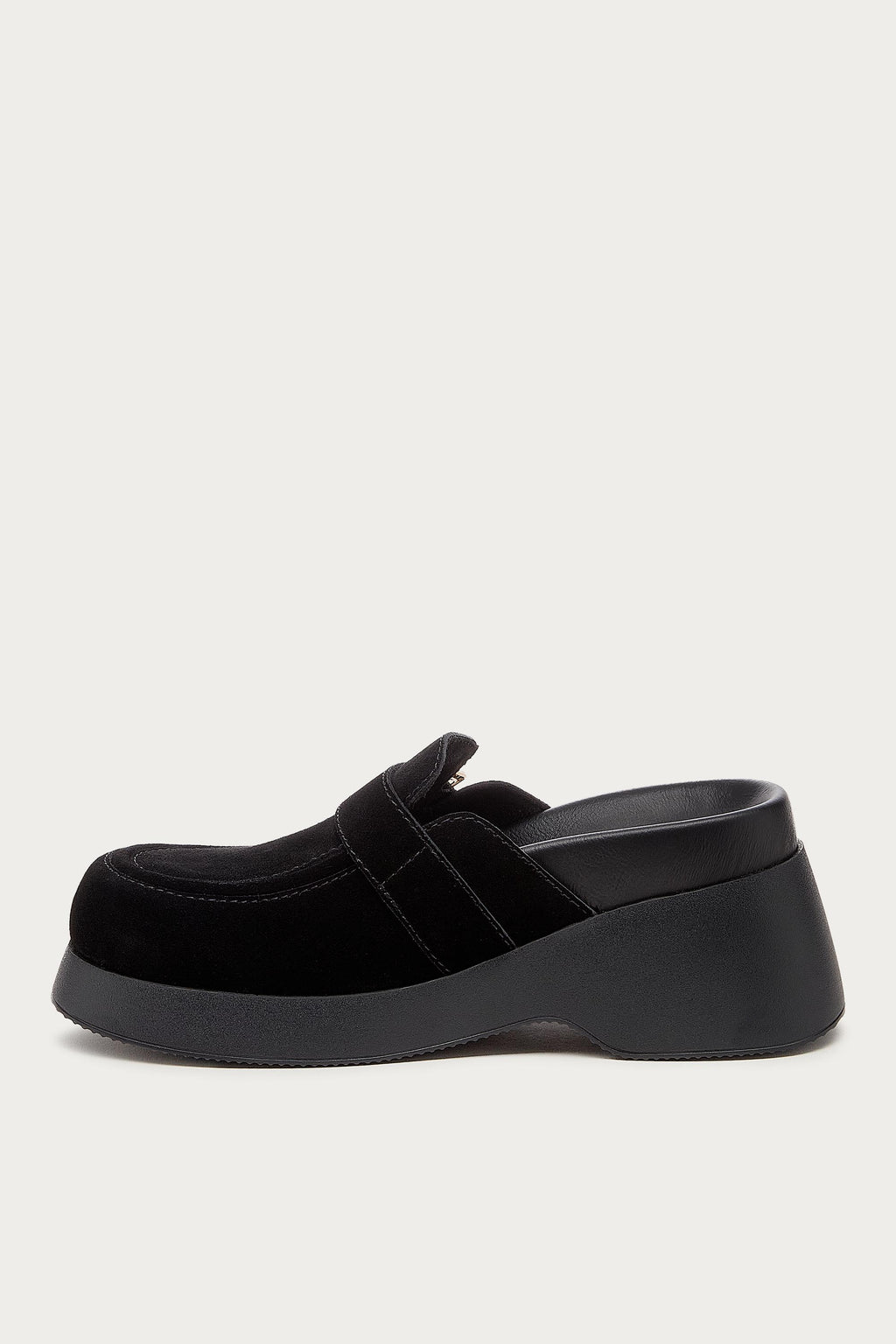 Imogin Black Buckle Platform Clog