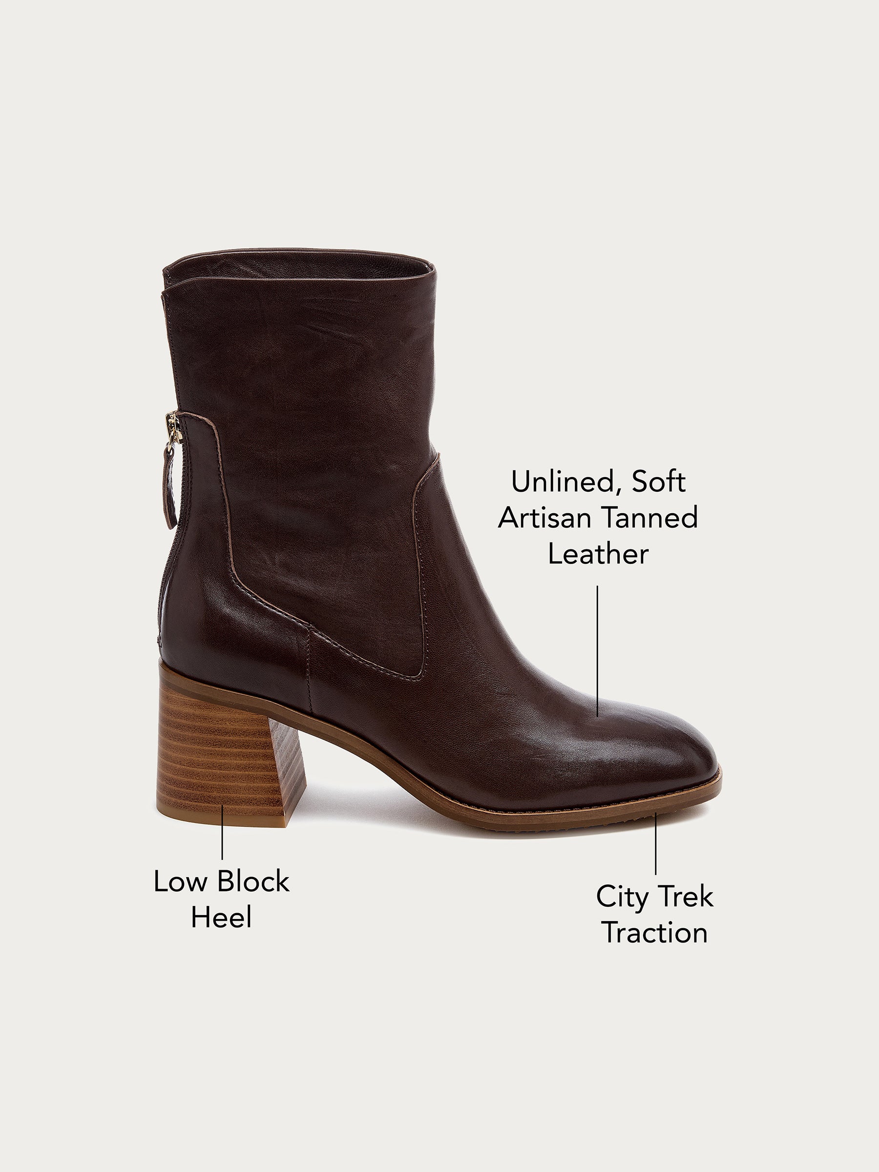Island Warm Brown Leather Booties