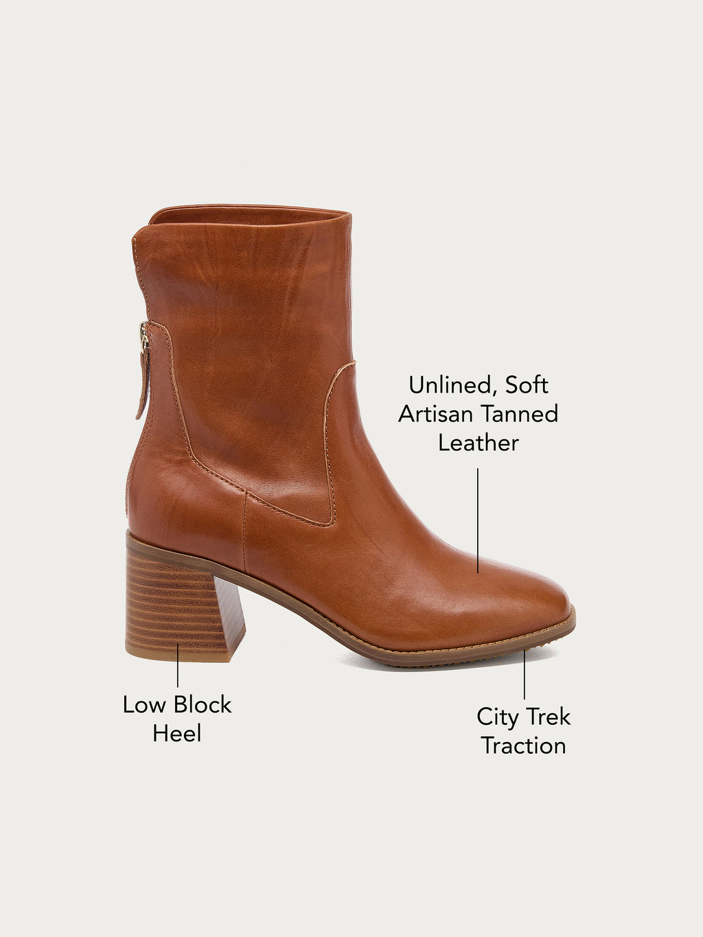 Island Burnt Cognac Leather Booties