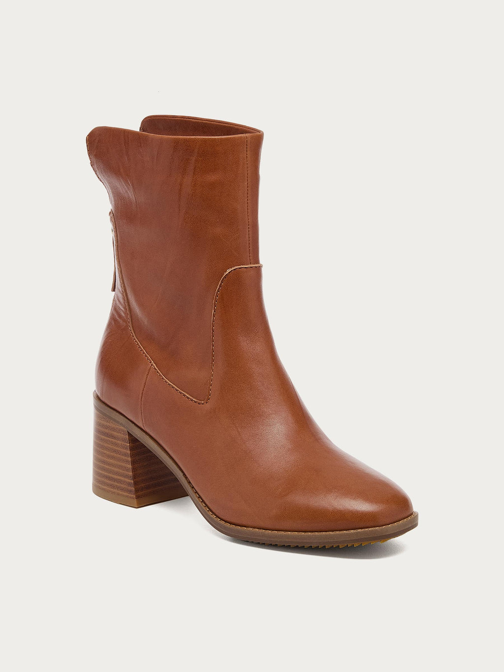 Island Burnt Cognac Leather Booties