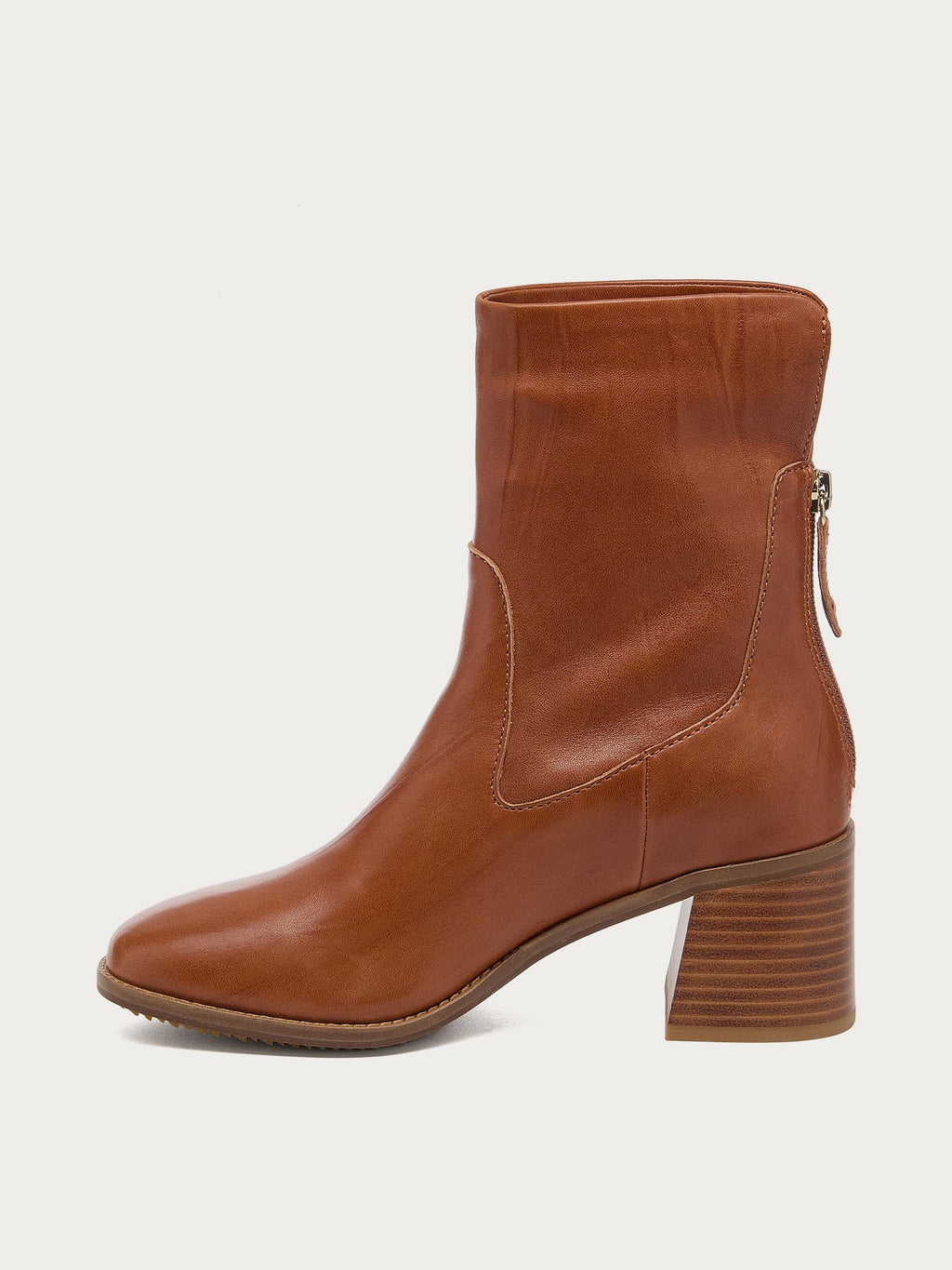 Island Burnt Cognac Leather Booties