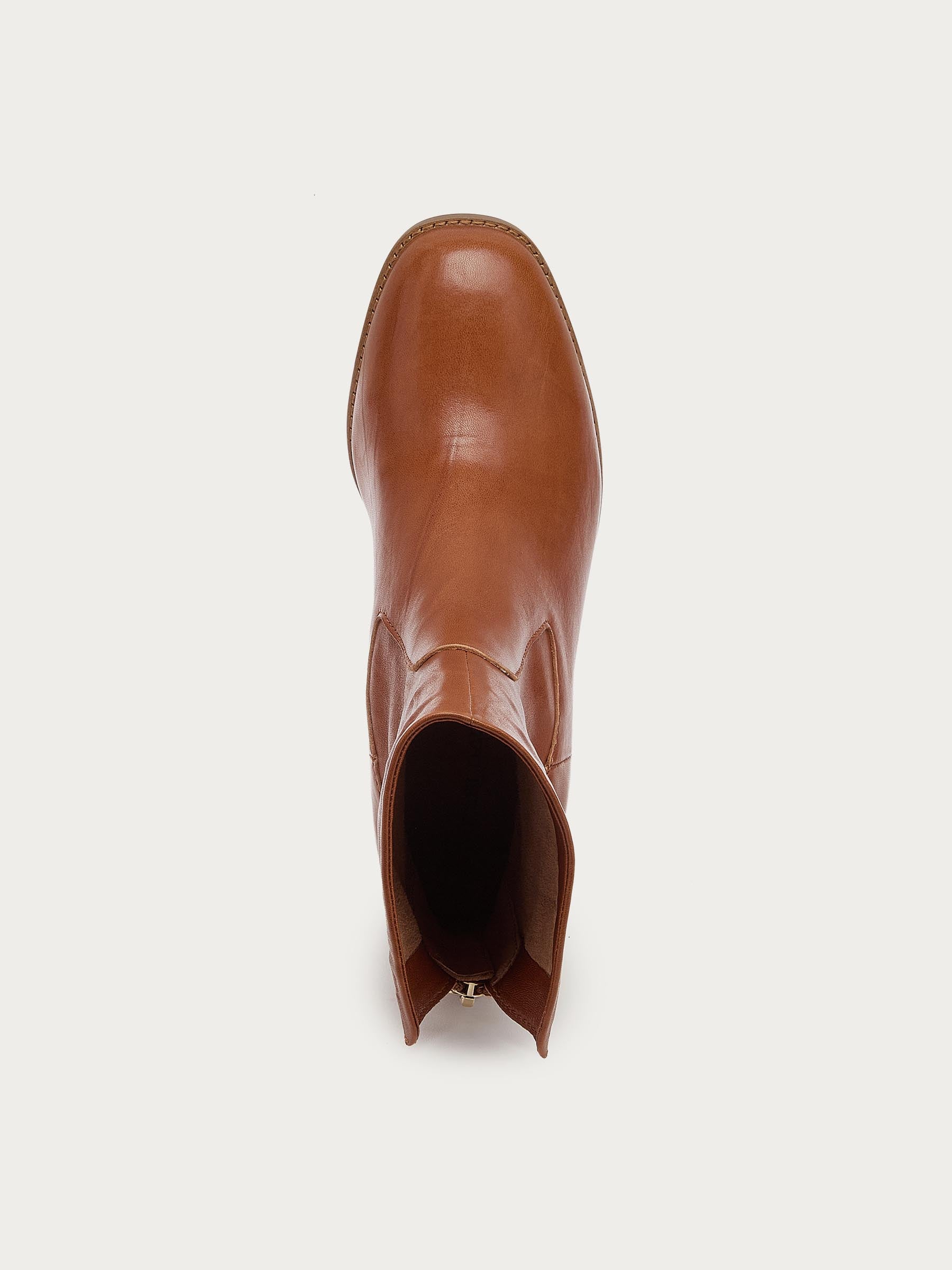 Island Burnt Cognac Leather Booties