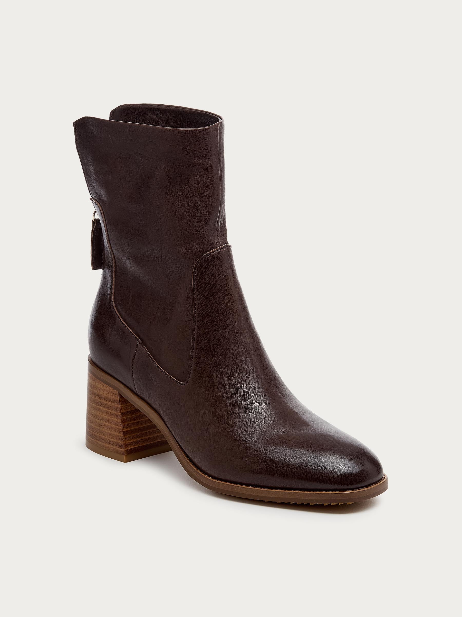 Island Cacao Leather Booties