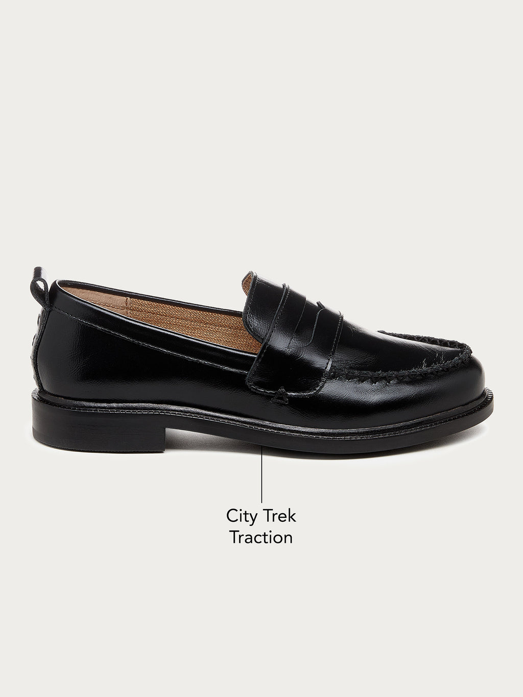 Lens Black Crinkle Leather Loafers