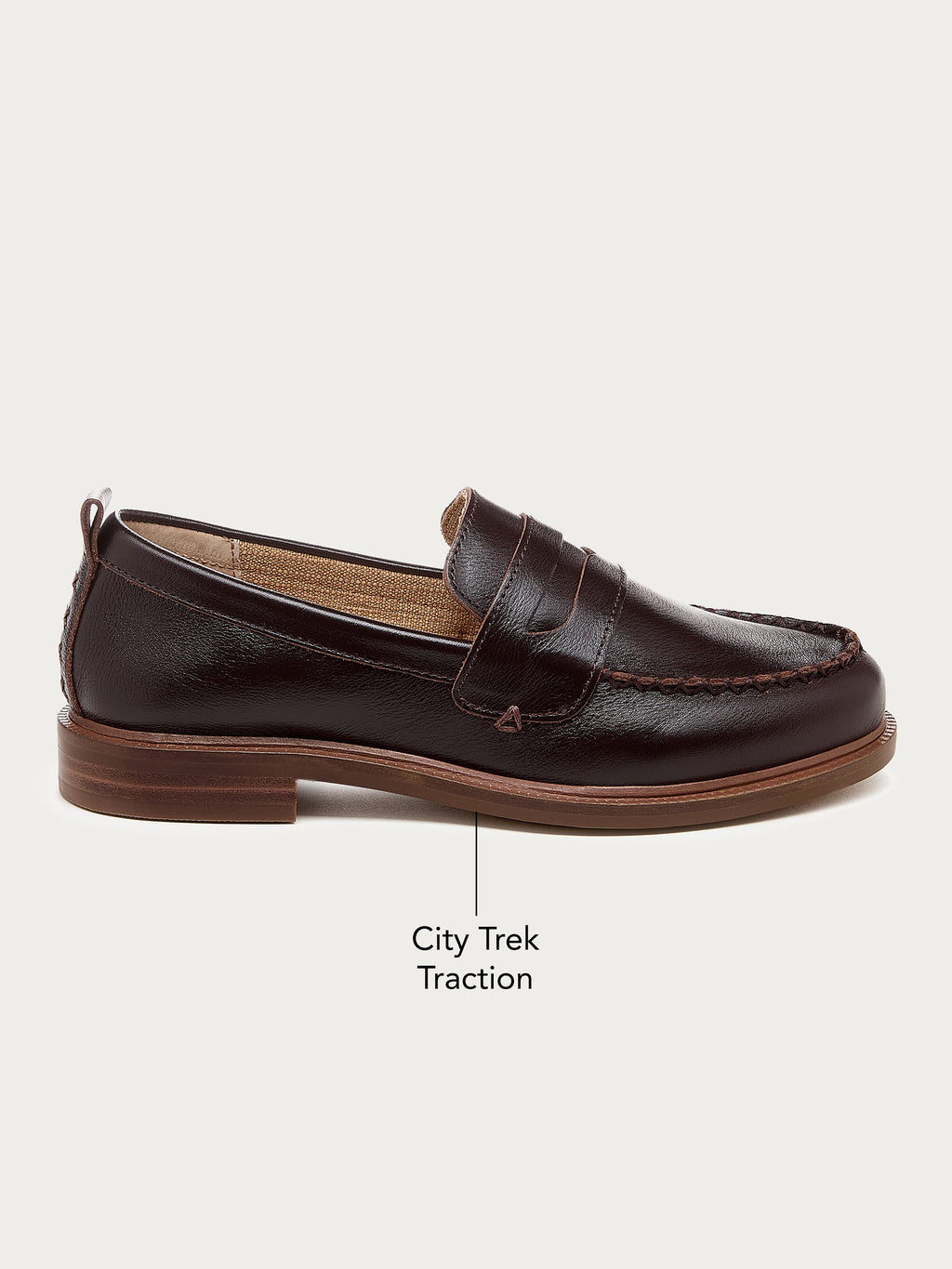 Lens Warm Brown Leather Loafers