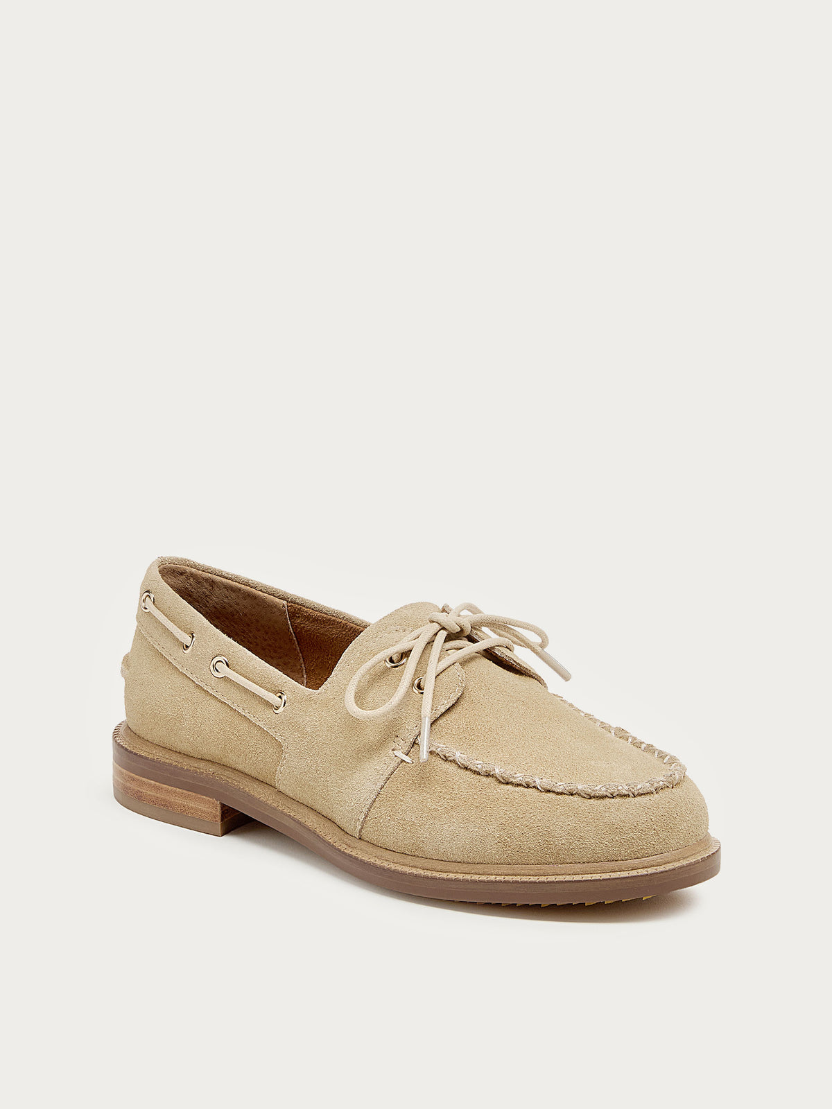 Linny Oatmeal Suede Boat Shoe