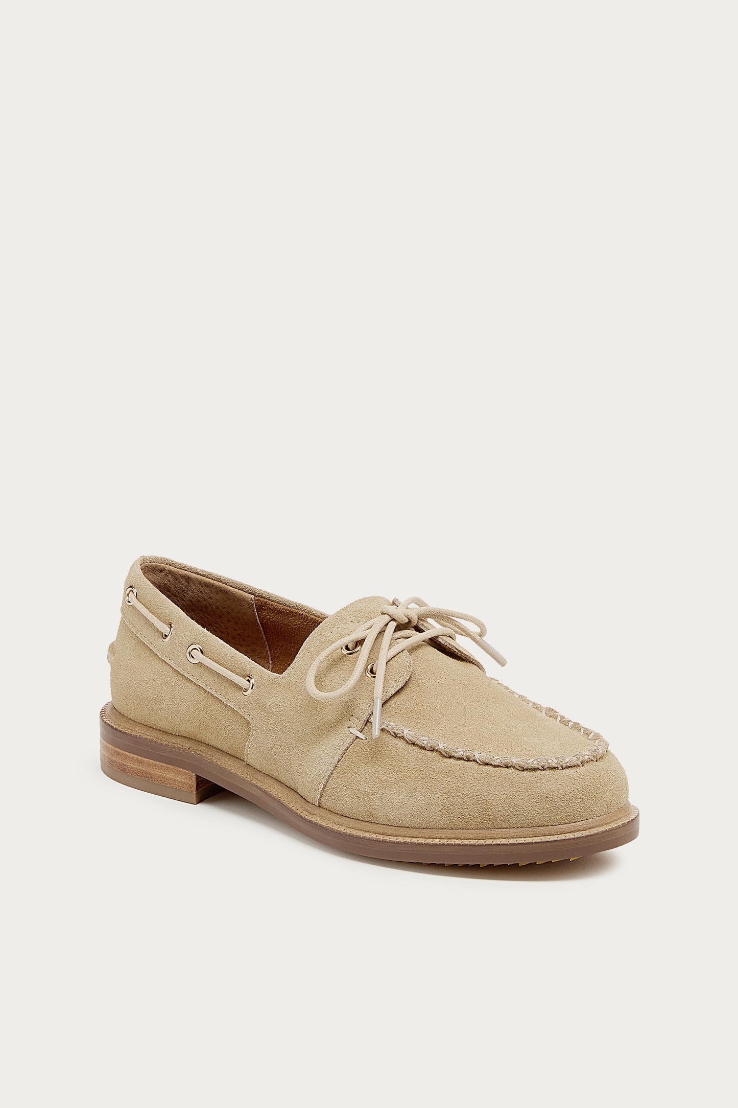 Linny Oatmeal Suede Boat Shoe